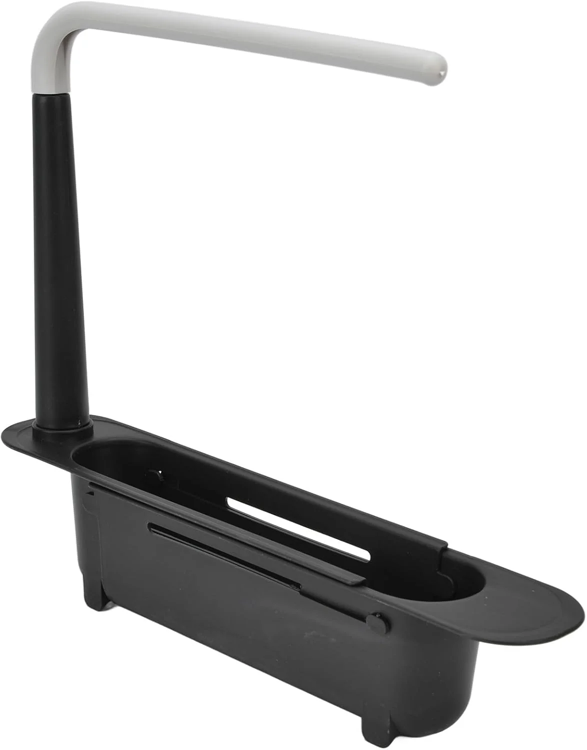 نگهدارنده تلسکوپی سینک سورندی، قفسه نگهداری تلسکوپی سینک، سازمان دهنده سینک آشپزخانه، آویز پارچه ظرفشویی، سبد تخلیه ذخیره سازی قابل گسترش برای آشپزخانه منزل (مشکی)