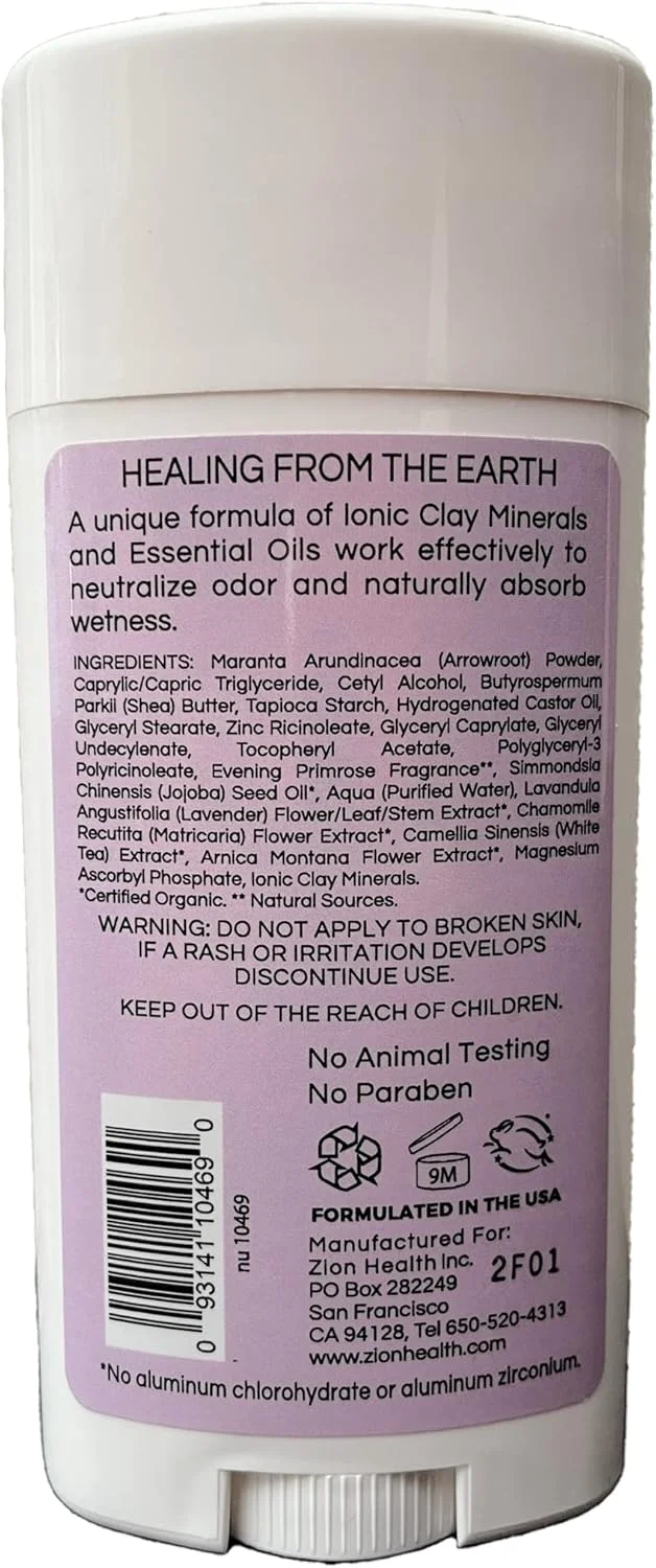 دئودورانت خشک رسی مواد معدنی آداما، گل مغربی زایون هلث، استیک 80 گرمی دئودورانت خشک رسی مواد معدنی آداما، گل مغربی زایون هلث، استیک 80 گرمی