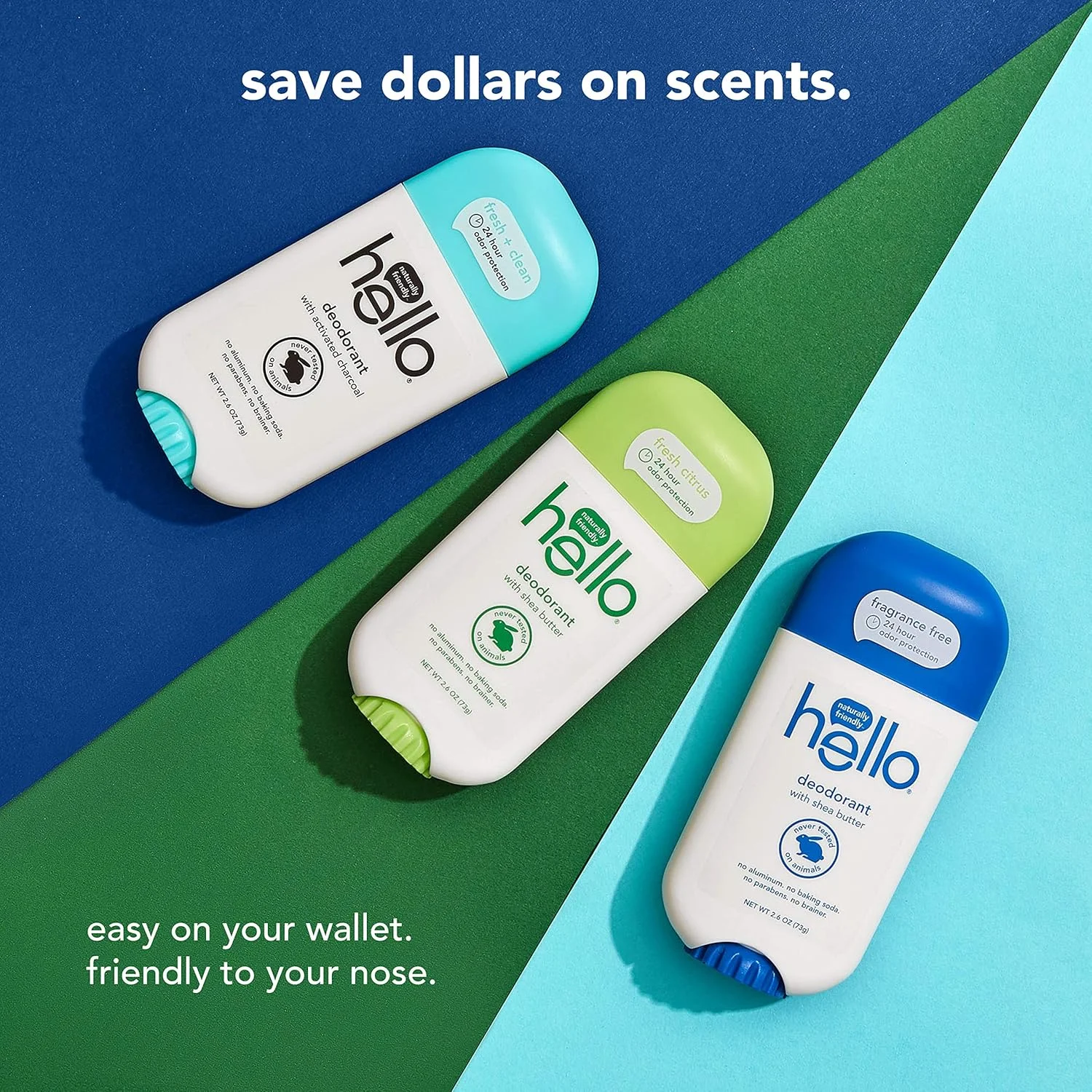 دئودورانت زغال فعال تمیز و تازه Hello برای زنان و مردان - بدون آلومینیوم، بدون جوش شیرین، پارابن یا سولفات، محافظت 24 ساعته، 3 عدد دئودورانت زغال فعال تمیز و تازه Hello برای زنان و مردان - بدون آلومینیوم، بدون جوش شیرین، پارابن یا سولفات، محافظت 24 ساعته، 3 عدد