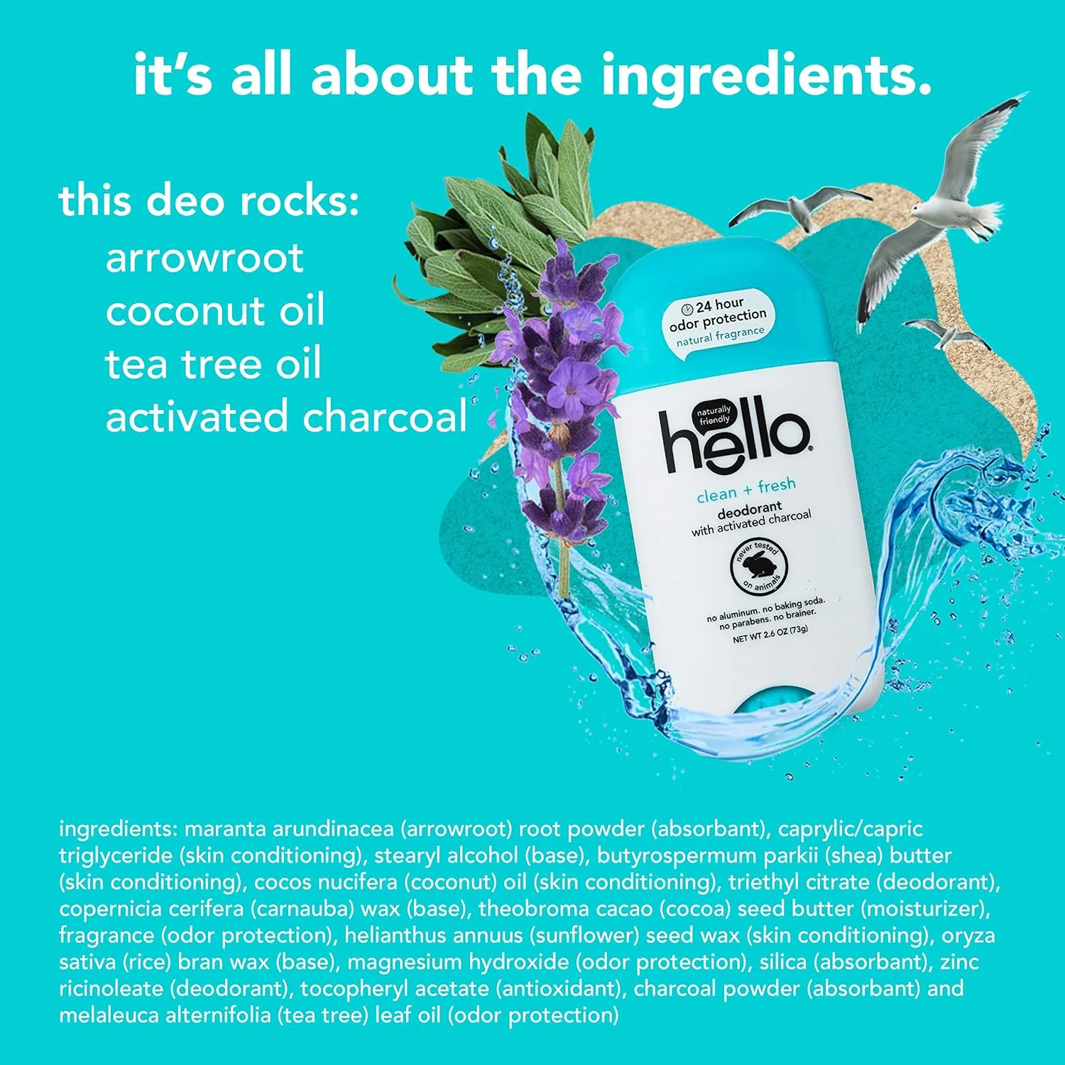 دئودورانت زغال فعال تمیز و تازه Hello برای زنان و مردان - بدون آلومینیوم، بدون جوش شیرین، پارابن یا سولفات، محافظت 24 ساعته، 3 عدد دئودورانت زغال فعال تمیز و تازه Hello برای زنان و مردان - بدون آلومینیوم، بدون جوش شیرین، پارابن یا سولفات، محافظت 24 ساعته، 3 عدد