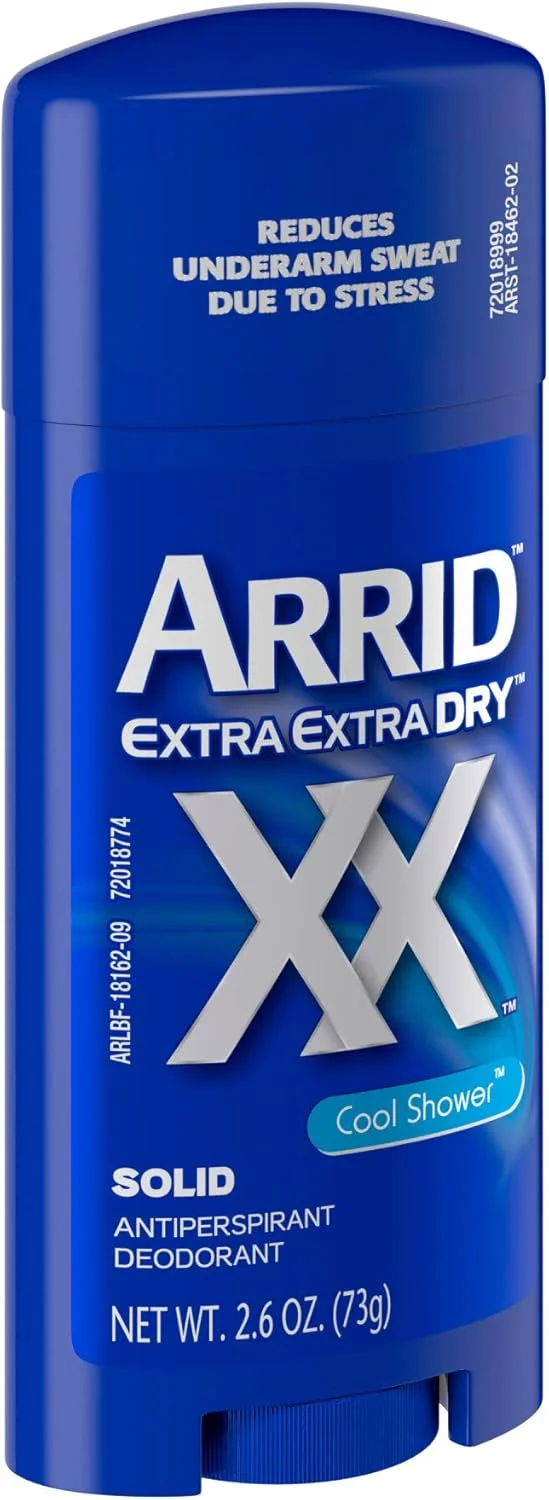 Arrid XX Extra Extra Dry Solid Antiperspirant Deodorant, Cool Shower, 2.6 oz, Pack of 6 Arrid XX Extra Extra Dry Solid Antiperspirant Deodorant, Cool Shower, 2.6 oz, Pack of 6