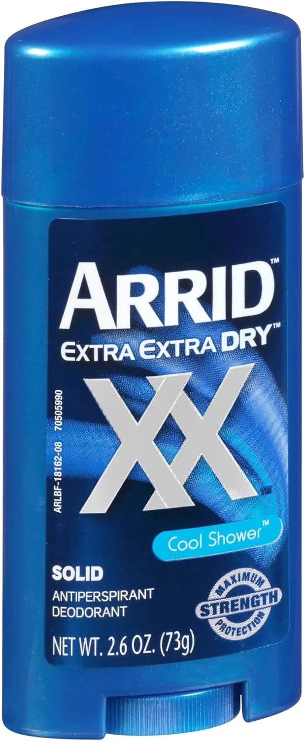 Arrid XX Extra Extra Dry Solid Antiperspirant Deodorant, Cool Shower, 2.6 oz, Pack of 6 Arrid XX Extra Extra Dry Solid Antiperspirant Deodorant, Cool Shower, 2.6 oz, Pack of 6