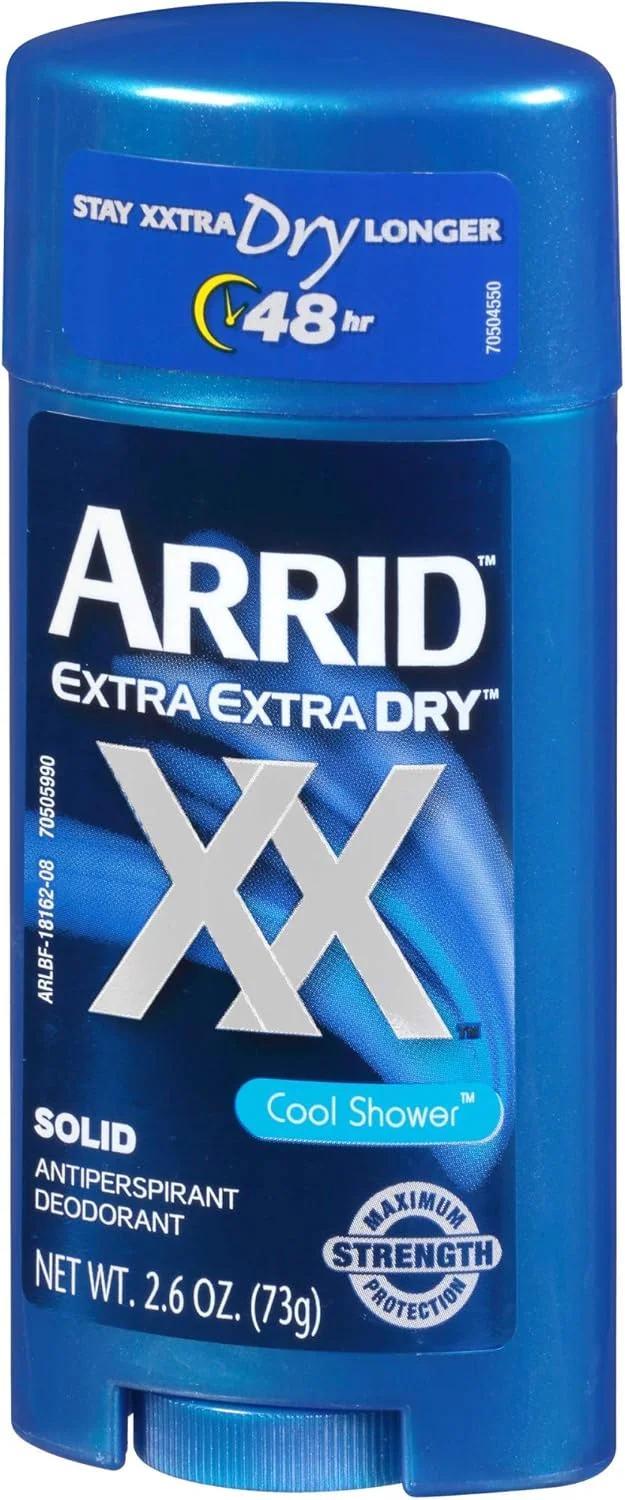 Arrid XX Extra Extra Dry Solid Antiperspirant Deodorant, Cool Shower, 2.6 oz, Pack of 6 Arrid XX Extra Extra Dry Solid Antiperspirant Deodorant, Cool Shower, 2.6 oz, Pack of 6