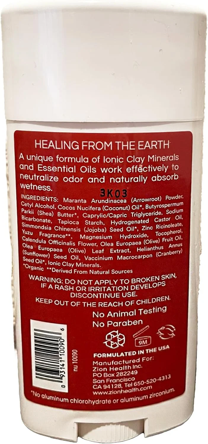 Zion Health Zionhealth Clay Deodorant Original Extra Strength Protection, Bold, 2.8 Oz Zion Health Zionhealth Clay Deodorant Original Extra Strength Protection, Bold, 2.8 Oz