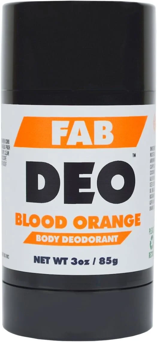 دئودورانت طبیعی پرتقال خونی FabDeo، 85 گرم - وگان و بدون تست حیوانی - بدون سولفات و فلزات سنگین - محبوب ترین در آمریکا
