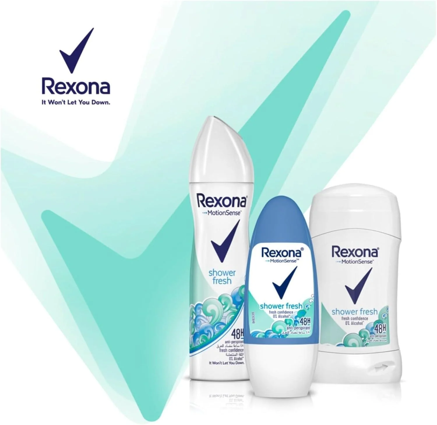 استیک ضد تعریق زنانه رکسونا مدل Shower Fresh با ماندگاری 48 ساعته - 40 گرم