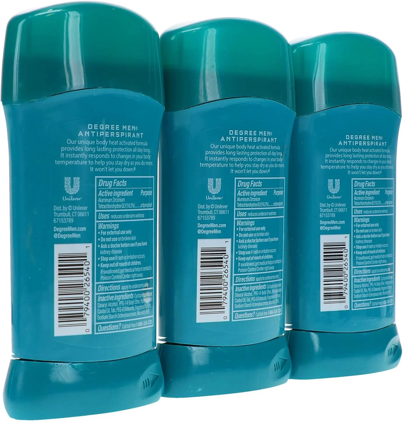 دئودورانت مردانه Degree مدل Cool Rush، حجم 76 گرم (بسته 3 عددی) (بسته بندی ممکن است متفاوت باشد)