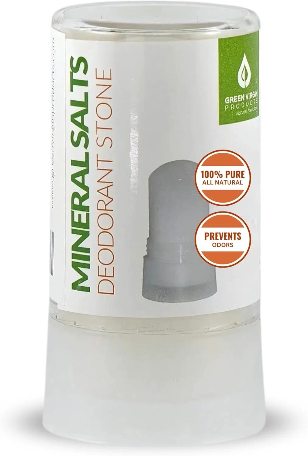 محصولات گرین ویرجین، سنگ دئودورانت نمک معدنی 100% خالص و کاملا طبیعی