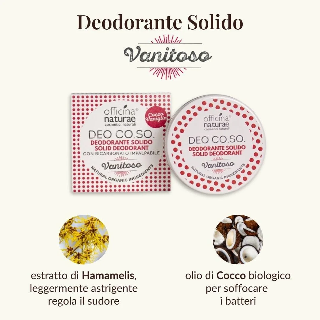دئودورانت جامد نارگیل و وانیل Officina Naturae Deo Co. So. Vain بدون پلاستیک و حاوی بی کربنات 50 میلی لیتر دئودورانت جامد نارگیل و وانیل Officina Naturae Deo Co. So. Vain بدون پلاستیک و حاوی بی کربنات 50 میلی لیتر