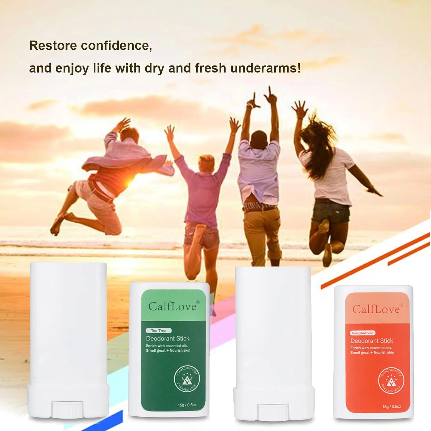 دئودورانت زنانه Joyeee بدون آلومینیوم، دئودورانت ژل شفاف بدون آلومینیوم برای زنان با روغن درخت چای و بادام عسلی، ایمن برای پوست، با رایحه عالی، 15 میلی لیتر، بسته 2 عددی دئودورانت زنانه Joyeee بدون آلومینیوم، دئودورانت ژل شفاف بدون آلومینیوم برای زنان با روغن درخت چای و بادام عسلی، ایمن برای پوست، با رایحه عالی، 15 میلی لیتر، بسته 2 عددی