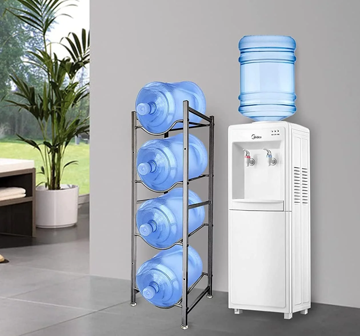 استند نگهداری بطری آب SKY-TOUCH، قفسه 4 طبقه برای بطری های 5 گالنی، استند نگهداری بطری آب سنگین برای آشپزخانه، خانه و دفتر کار، مونتاژ آسان استند نگهداری بطری آب SKY-TOUCH، قفسه 4 طبقه برای بطری های 5 گالنی، استند نگهداری بطری آب سنگین برای آشپزخانه، خانه و دفتر کار، مونتاژ آسان
