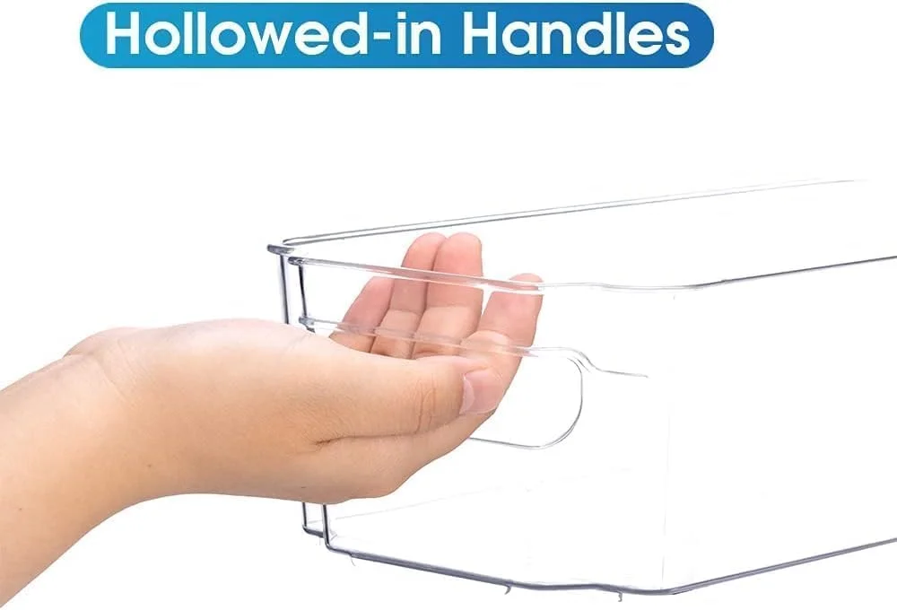 بسته 4 عددی ظروف نگهداری شفاف و قابل چیدن SKY-TOUCH، جعبه های سازمان دهنده با دسته برای سازماندهی آشپزخانه، ایده آل برای آشپزخانه، یخچال، قفسه ها، کابینت، فاقد BPA بسته 4 عددی ظروف نگهداری شفاف و قابل چیدن SKY-TOUCH، جعبه های سازمان دهنده با دسته برای سازماندهی آشپزخانه، ایده آل برای آشپزخانه، یخچال، قفسه ها، کابینت، فاقد BPA