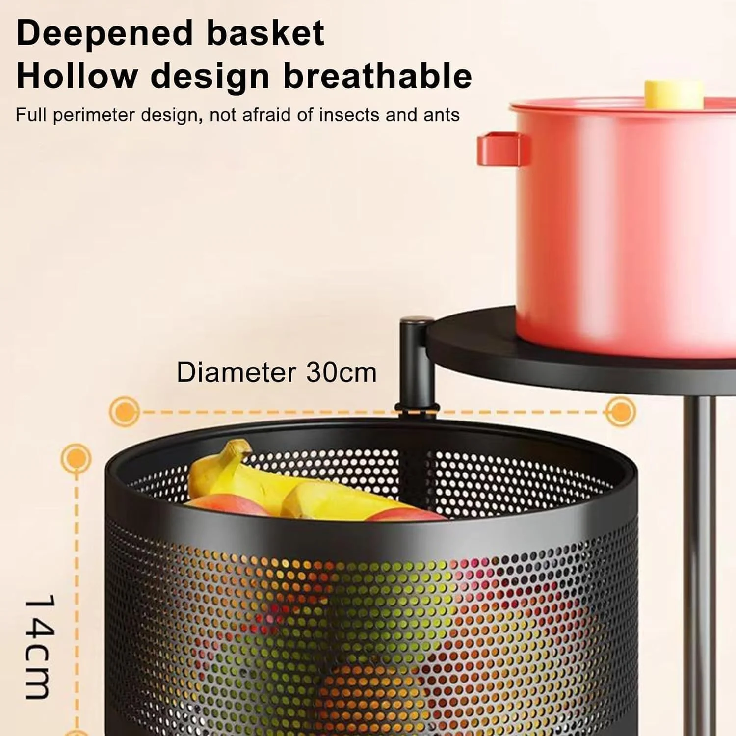 قفسه ذخیره سازی آشپزخانه 5 طبقه SKY-TOUCH، سبد میوه و سبزیجات چرخشی، قفسه ذخیره سازی بزرگ سبد گردان دایره ای با 4 چرخ متحرک قفسه ذخیره سازی آشپزخانه 5 طبقه SKY-TOUCH، سبد میوه و سبزیجات چرخشی، قفسه ذخیره سازی بزرگ سبد گردان دایره ای با 4 چرخ متحرک