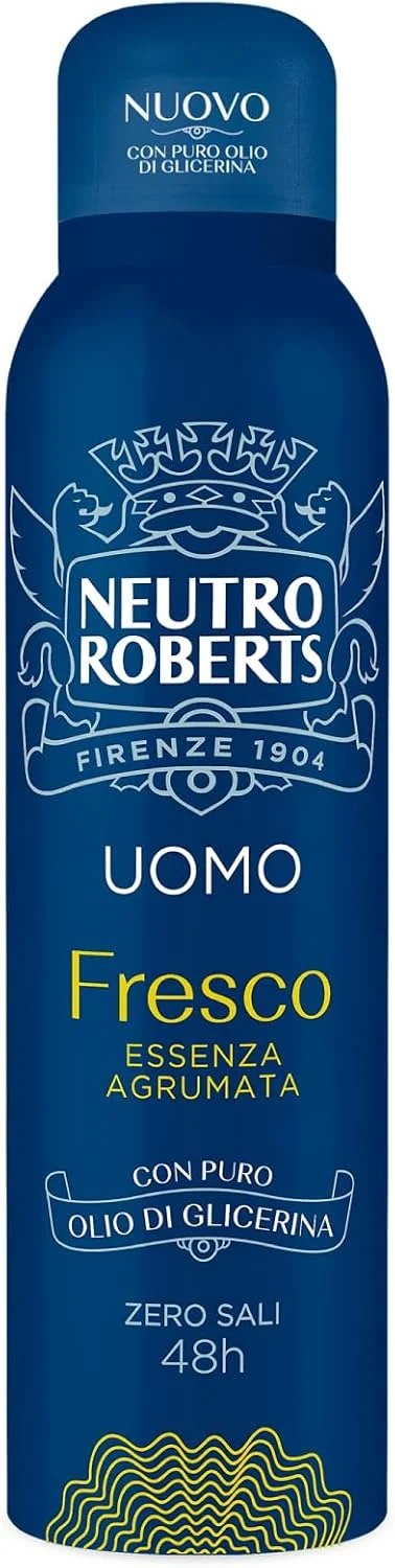 6x Neutral Roberts Deodorant Spray Man Fresh Zero Salts Effective 48h Citrus Essence - 6 Bottles of 150ml each 6x Neutral Roberts Deodorant Spray Man Fresh Zero Salts Effective 48h Citrus Essence - 6 Bottles of 150ml each