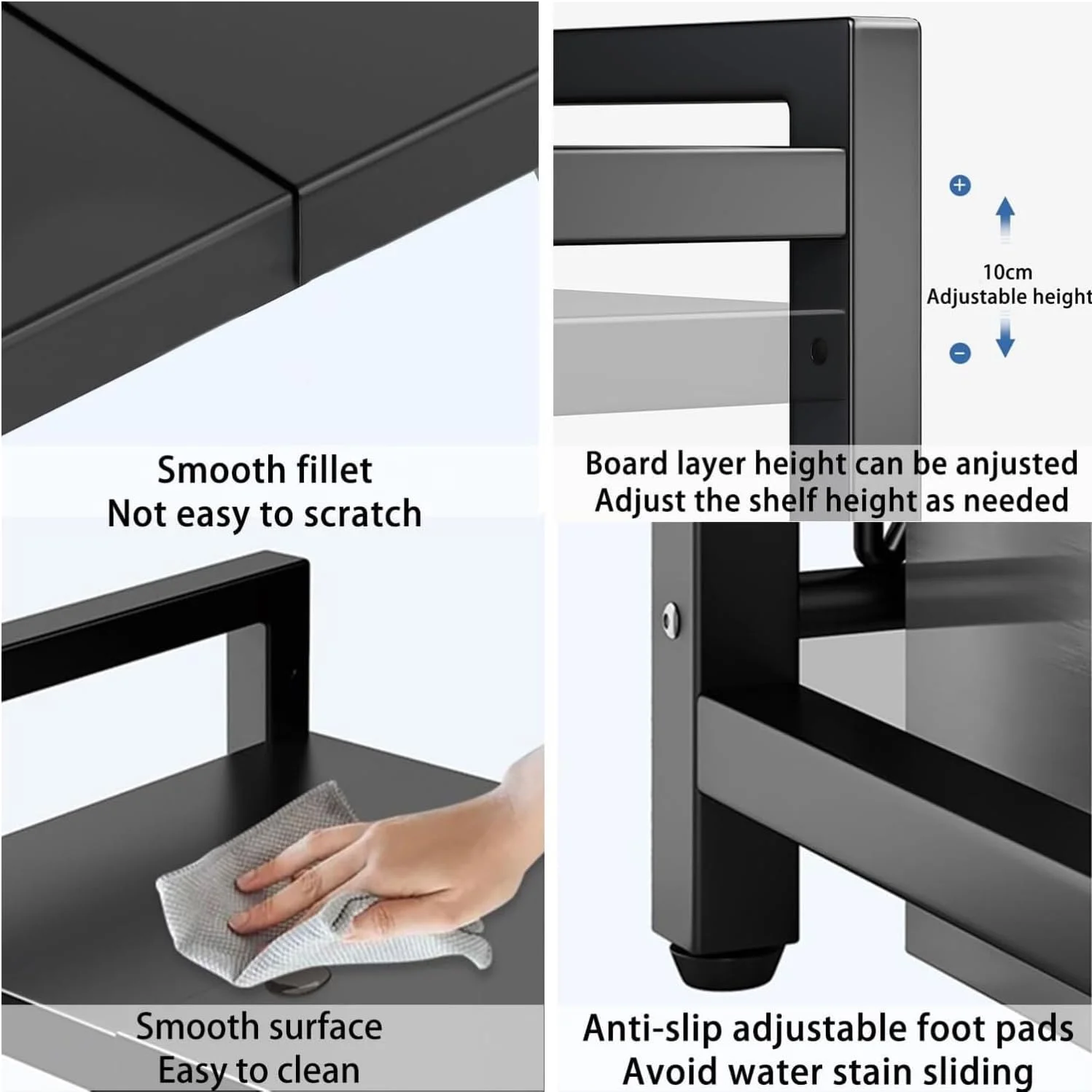 SKY-TOUCH Microwave Oven Rack, Expandable Microwave Stand with 6 Hooks, Kitchen Utensils Tableware Storage for Kitchen Dining Room SKY-TOUCH Microwave Oven Rack, Expandable Microwave Stand with 6 Hooks, Kitchen Utensils Tableware Storage for Kitchen Dining Room