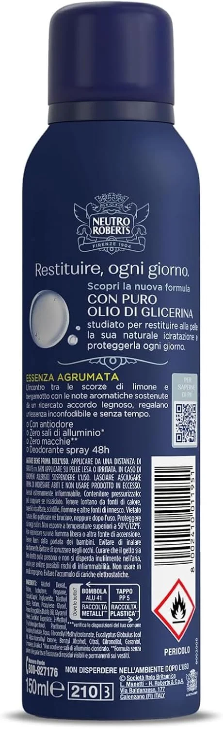 6x Neutral Roberts Deodorant Spray Man Fresh Zero Salts Effective 48h Citrus Essence - 6 Bottles of 150ml each 6x Neutral Roberts Deodorant Spray Man Fresh Zero Salts Effective 48h Citrus Essence - 6 Bottles of 150ml each