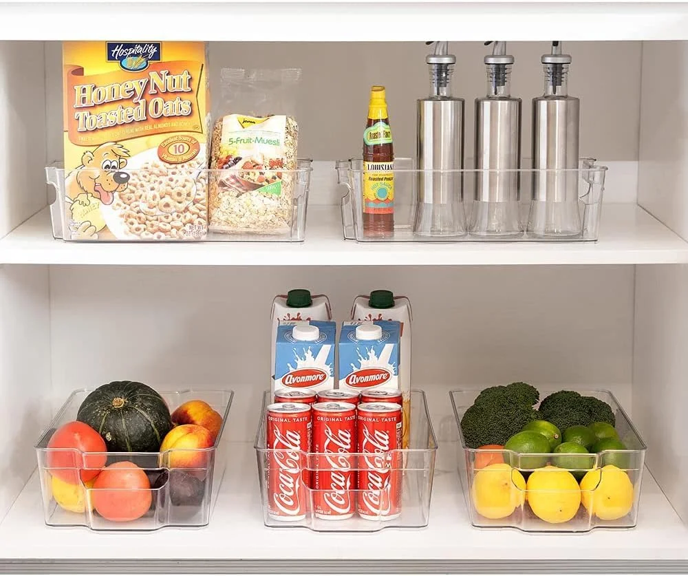 SKY-TOUCH 8PCS Clear Stackable Pantry Organizers and Storage Bins, Plastic Containers Boxes with Handle for Kitchen, Fridge, Shelves Cupboard, Fridge, Kitchen, BPA Free SKY-TOUCH 8PCS Clear Stackable Pantry Organizers and Storage Bins, Plastic Containers Boxes with Handle for Kitchen, Fridge, Shelves Cupboard, Fridge, Kitchen, BPA Free