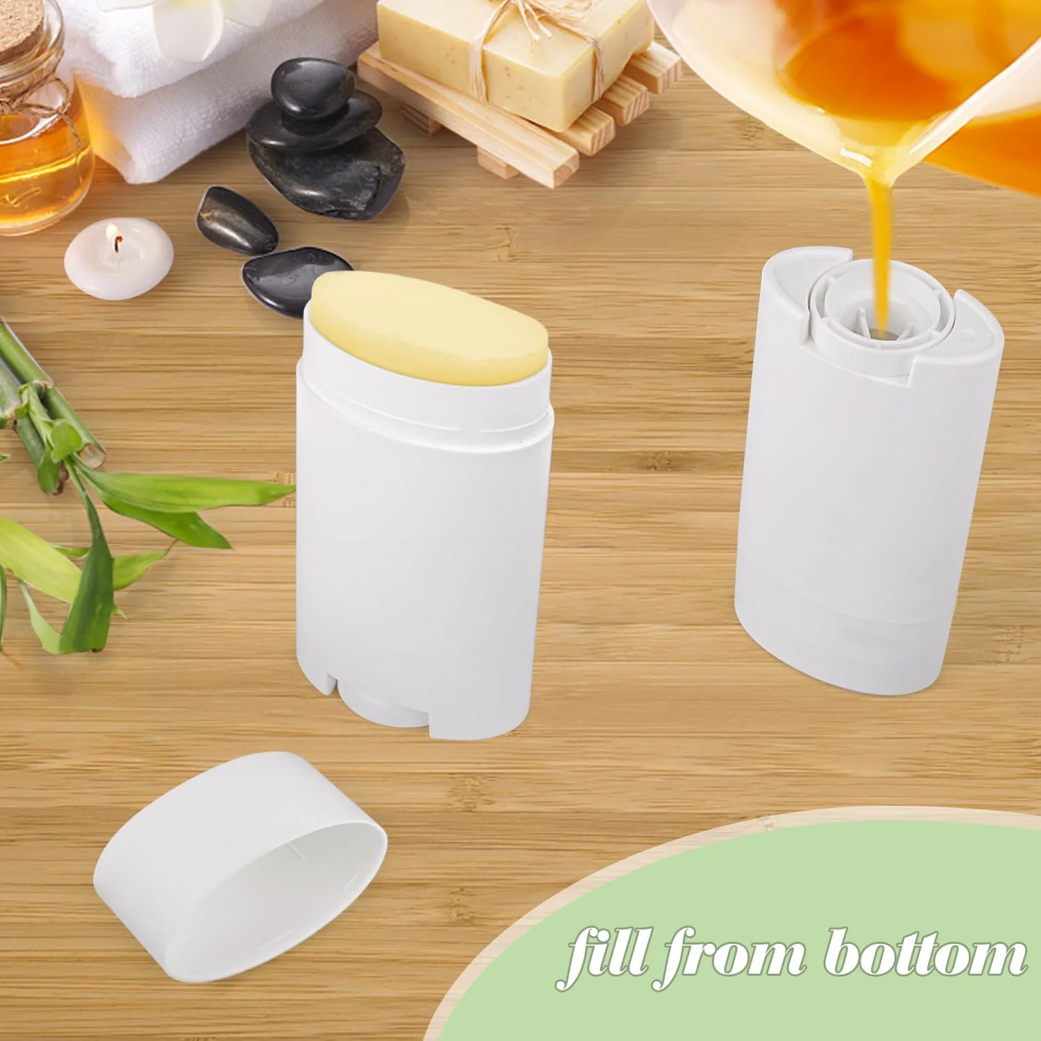 8 عدد ظرف خالی دئودورانت 75 گرمی/2.5 اونسی پلاستیکی لوله های دئودورانت DIY قابل شارژ مجدد بطری های دئودورانت پیچشی بیضی شکل با پر کردن از پایین 8 عدد ظرف خالی دئودورانت 75 گرمی/2.5 اونسی پلاستیکی لوله های دئودورانت DIY قابل شارژ مجدد بطری های دئودورانت پیچشی بیضی شکل با پر کردن از پایین