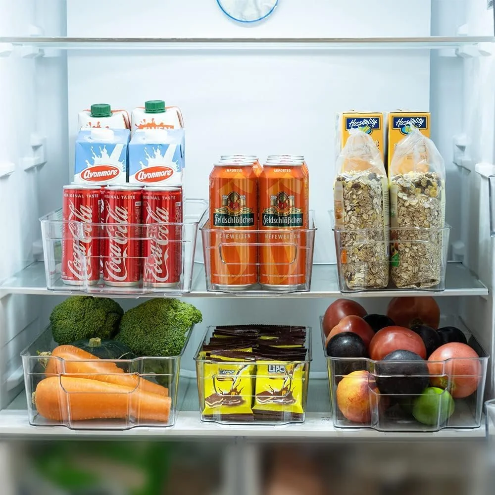 SKY-TOUCH 8PCS Clear Stackable Pantry Organizers and Storage Bins, Plastic Containers Boxes with Handle for Kitchen, Fridge, Shelves Cupboard, Fridge, Kitchen, BPA Free SKY-TOUCH 8PCS Clear Stackable Pantry Organizers and Storage Bins, Plastic Containers Boxes with Handle for Kitchen, Fridge, Shelves Cupboard, Fridge, Kitchen, BPA Free