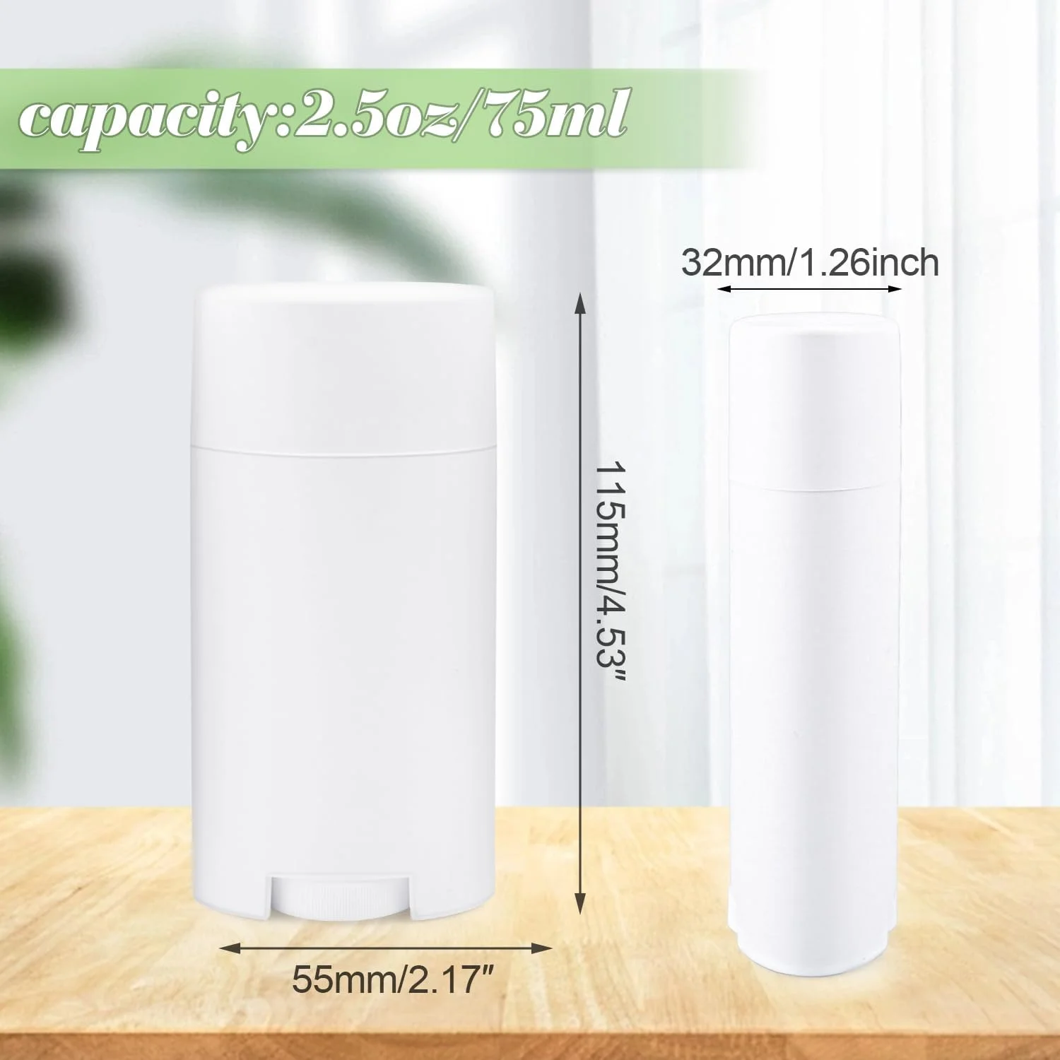 8 عدد ظرف خالی دئودورانت 75 گرمی/2.5 اونسی پلاستیکی لوله های دئودورانت DIY قابل شارژ مجدد بطری های دئودورانت پیچشی بیضی شکل با پر کردن از پایین 8 عدد ظرف خالی دئودورانت 75 گرمی/2.5 اونسی پلاستیکی لوله های دئودورانت DIY قابل شارژ مجدد بطری های دئودورانت پیچشی بیضی شکل با پر کردن از پایین