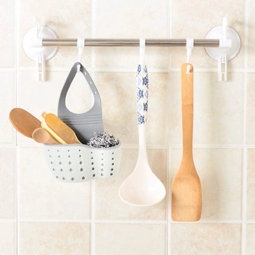 SKY-TOUCH Kitchen Sink Shelf, Sink Storage Basket, Soap Sponge Drain Rack Holder for Sponges Soaps and Cleaning Brushes Sink Accessories SKY-TOUCH Kitchen Sink Shelf, Sink Storage Basket, Soap Sponge Drain Rack Holder for Sponges Soaps and Cleaning Brushes Sink Accessories