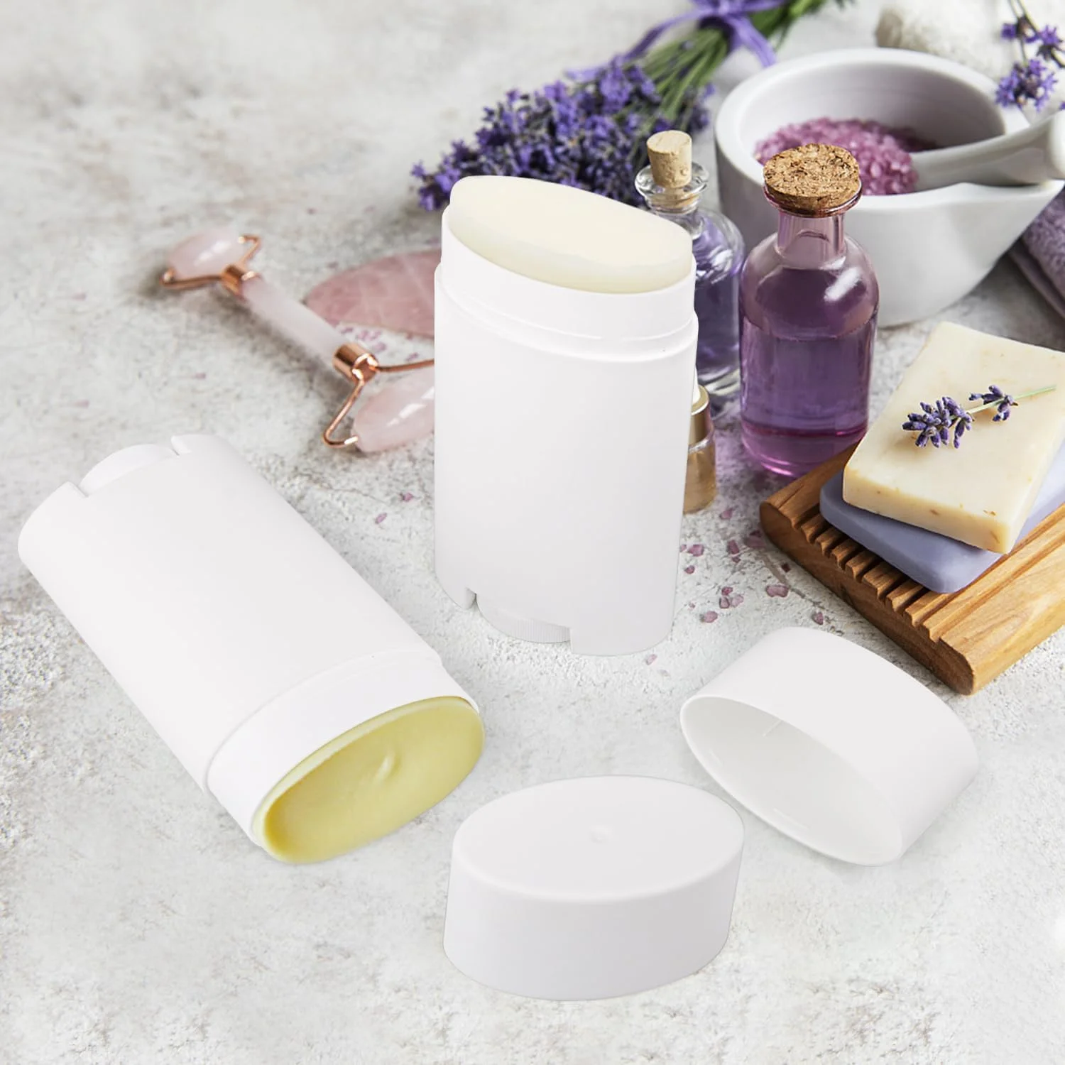 8 عدد ظرف خالی دئودورانت 75 گرمی/2.5 اونسی پلاستیکی لوله های دئودورانت DIY قابل شارژ مجدد بطری های دئودورانت پیچشی بیضی شکل با پر کردن از پایین 8 عدد ظرف خالی دئودورانت 75 گرمی/2.5 اونسی پلاستیکی لوله های دئودورانت DIY قابل شارژ مجدد بطری های دئودورانت پیچشی بیضی شکل با پر کردن از پایین