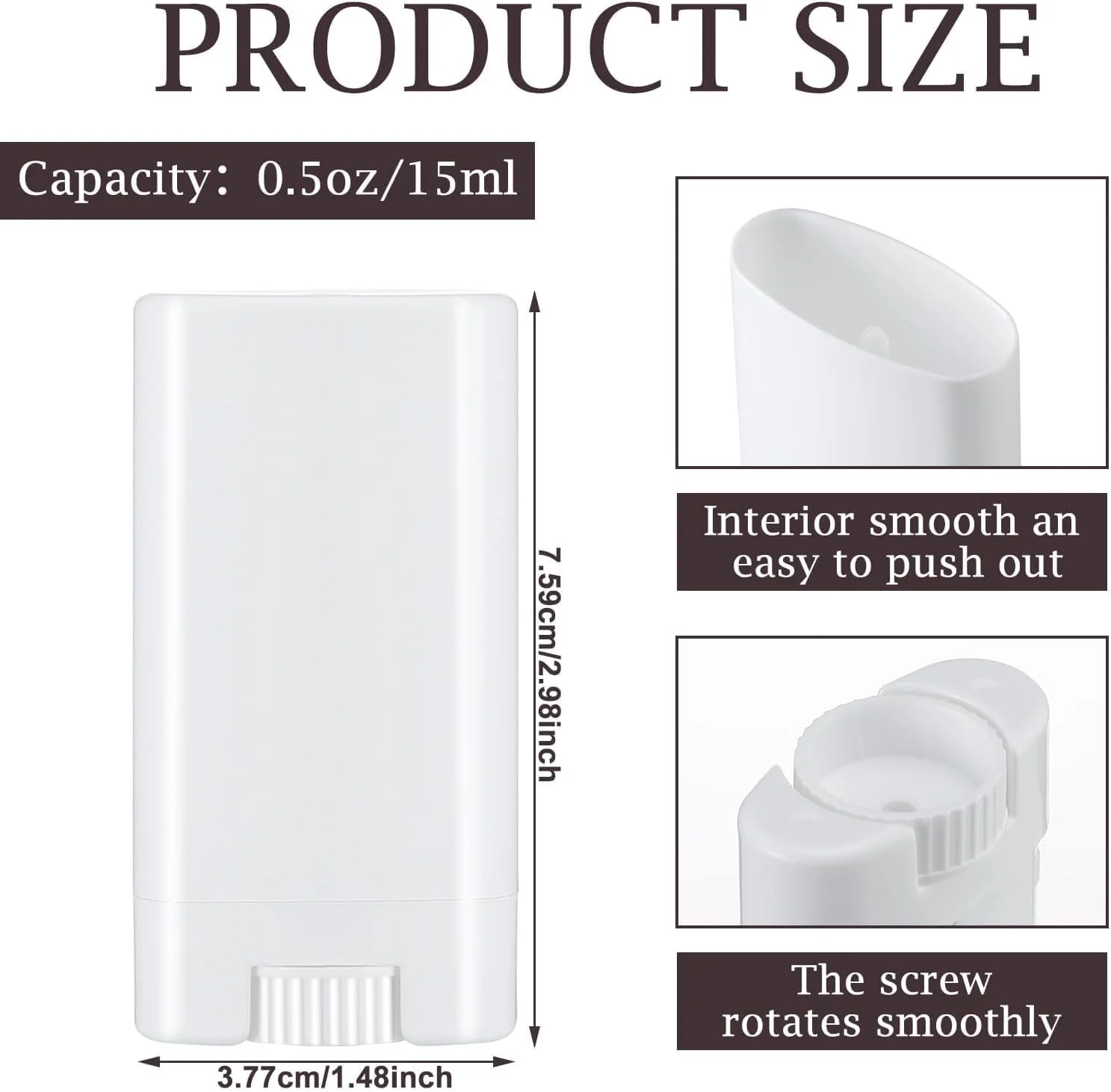 ظرف خالی پلاستیکی دئودورانت خزنه، 10 عددی، 15 میلی لیتر، ظروف دئودورانت قابل شارژ مجدد، لوله های بیضی شکل بالم لب، بدون BPA برای دئودورانت بالم لب DIY (سفید) ظرف خالی پلاستیکی دئودورانت خزنه، 10 عددی، 15 میلی لیتر، ظروف دئودورانت قابل شارژ مجدد، لوله های بیضی شکل بالم لب، بدون BPA برای دئودورانت بالم لب DIY (سفید)
