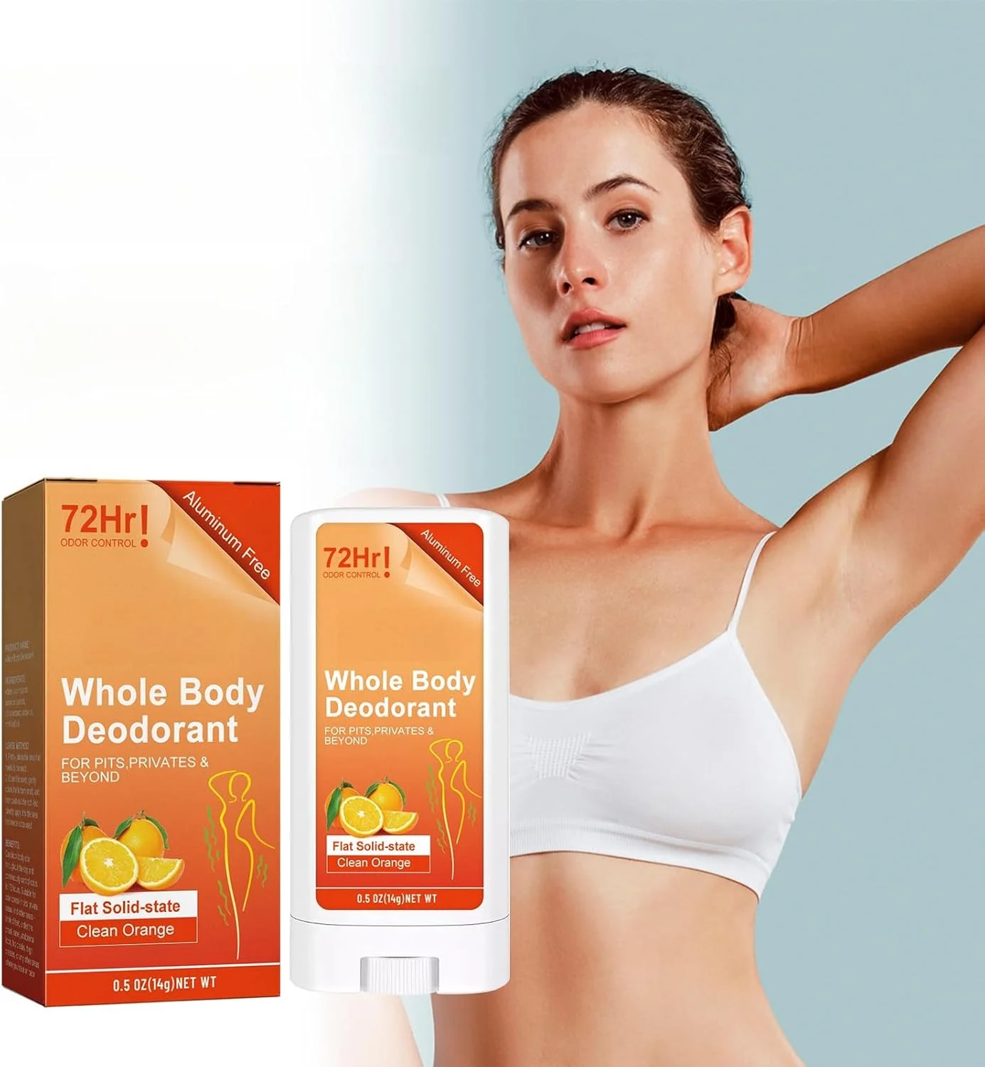 استیک دئودورانت کل بدن POSICHE، 14 گرم، طراوت 72 ساعته، محافظت در برابر بوی بد در تمام طول روز، طراوت تابستانی، کنترل تعریق، محافظت از زیر بغل، رفع بوی پا، رایحه دلپذیر پرتقال، ملایم