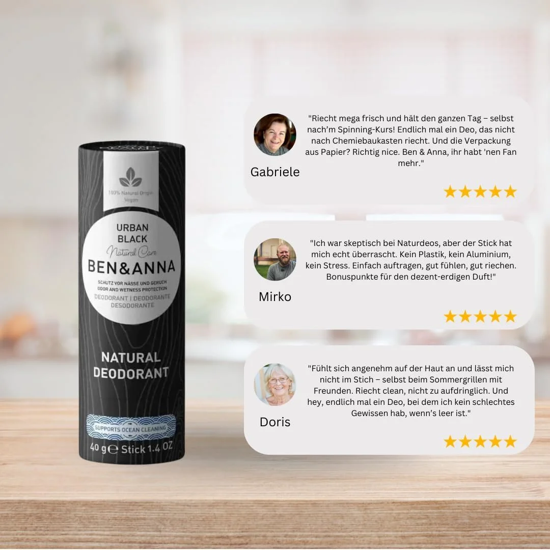 بن اند آنا اوربان بلک - استیک دئودورانت طبیعی برای آقایان و بانوان | لوازم آرایشی وگان و طبیعی | بسته بندی پایدار در تیوب کاغذی | ضد تعریق شدید | فاقد آلومینیوم (40 گرم (بسته 1 عددی) بن اند آنا اوربان بلک - استیک دئودورانت طبیعی برای آقایان و بانوان | لوازم آرایشی وگان و طبیعی | بسته بندی پایدار در تیوب کاغذی | ضد تعریق شدید | فاقد آلومینیوم (40 گرم (بسته 1 عددی)