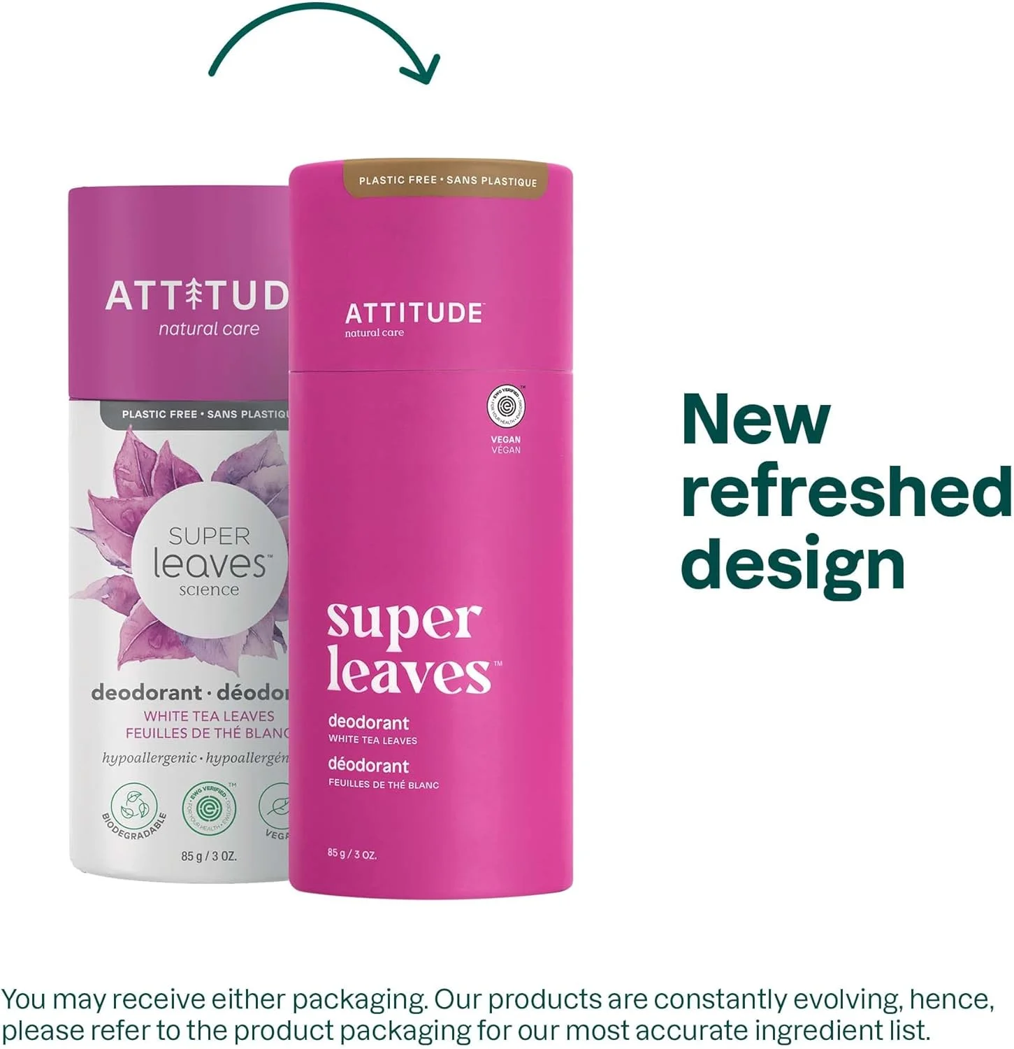 دئودورانت طبیعی بدون پلاستیک و آلومینیوم ATTITUDE، بسته بندی مقوایی تجزیه پذیر و ضد حساسیت، رایحه برگ چای سفید، 85 گرم، بسته 6 عددی، 11997 دئودورانت طبیعی بدون پلاستیک و آلومینیوم ATTITUDE، بسته بندی مقوایی تجزیه پذیر و ضد حساسیت، رایحه برگ چای سفید، 85 گرم، بسته 6 عددی، 11997