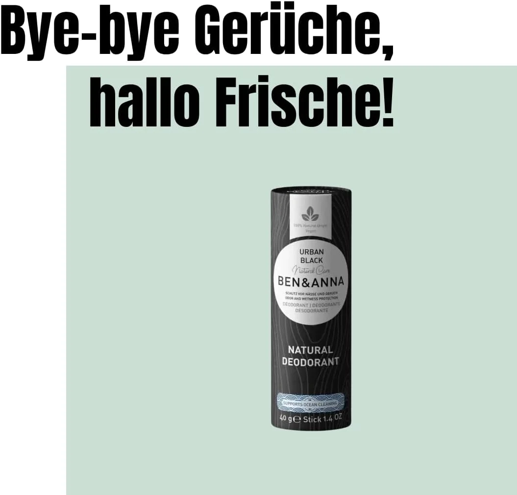 بن اند آنا اوربان بلک - استیک دئودورانت طبیعی برای آقایان و بانوان | لوازم آرایشی وگان و طبیعی | بسته بندی پایدار در تیوب کاغذی | ضد تعریق شدید | فاقد آلومینیوم (40 گرم (بسته 1 عددی) بن اند آنا اوربان بلک - استیک دئودورانت طبیعی برای آقایان و بانوان | لوازم آرایشی وگان و طبیعی | بسته بندی پایدار در تیوب کاغذی | ضد تعریق شدید | فاقد آلومینیوم (40 گرم (بسته 1 عددی)