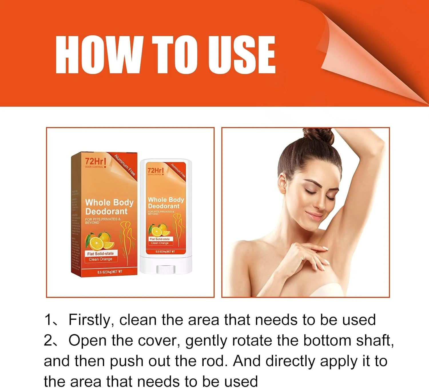 استیک دئودورانت کل بدن POSICHE، 14 گرم، طراوت 72 ساعته، محافظت در برابر بوی بد در تمام طول روز، طراوت تابستانی، کنترل تعریق، محافظت از زیر بغل، رفع بوی پا، رایحه دلپذیر پرتقال، ملایم