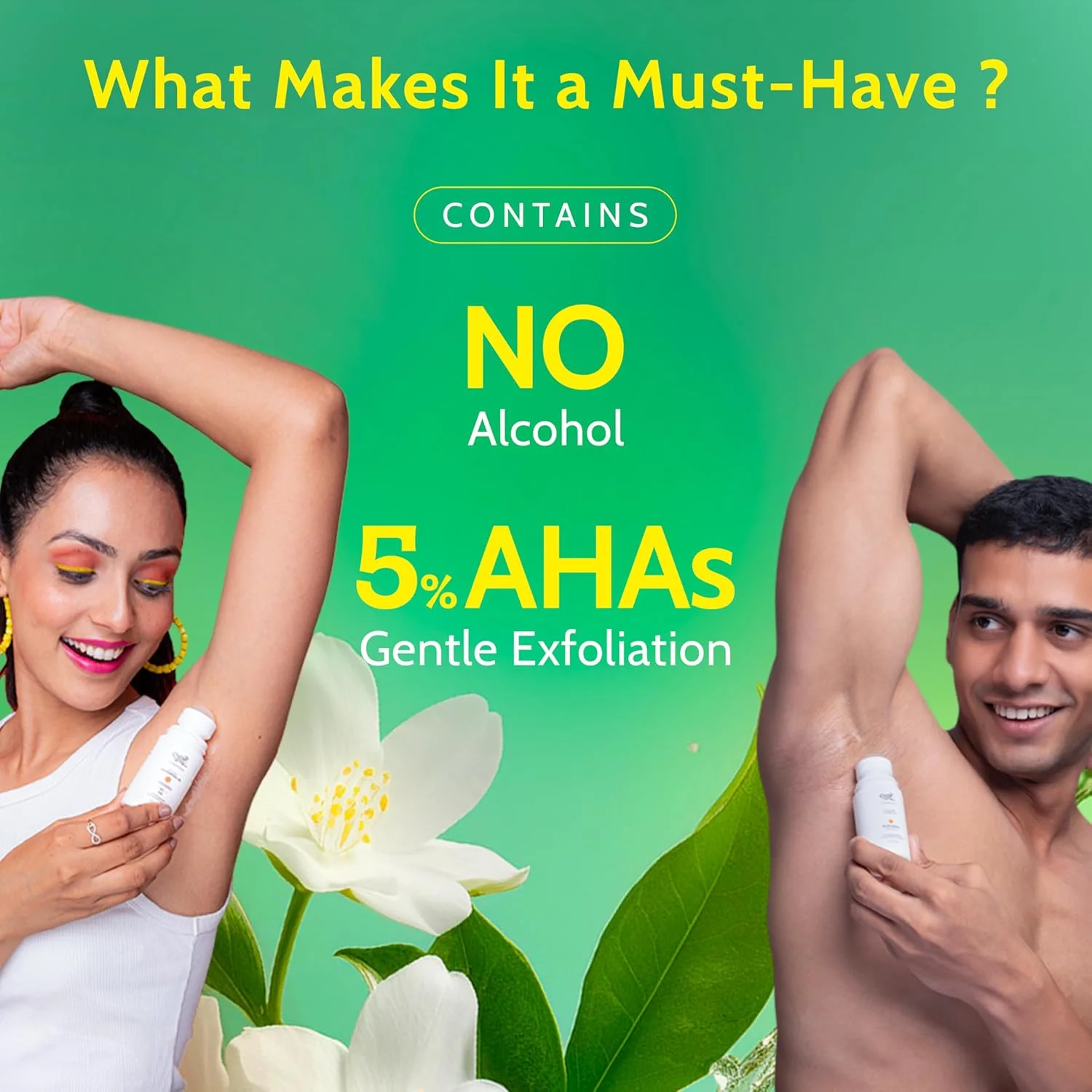 رول ضد تعریق زیر بغل Chemist at Play حاوی 5% AHA (لاکتیک و ماندلیک اسید) | جلوگیری از بوی نامطبوع، روشن کننده و لایه بردار پوست زیر بغل | مناسب پوست حساس | رایحه یاس سفید | فاقد الکل و آلومینیوم | 40 میلی لیتر