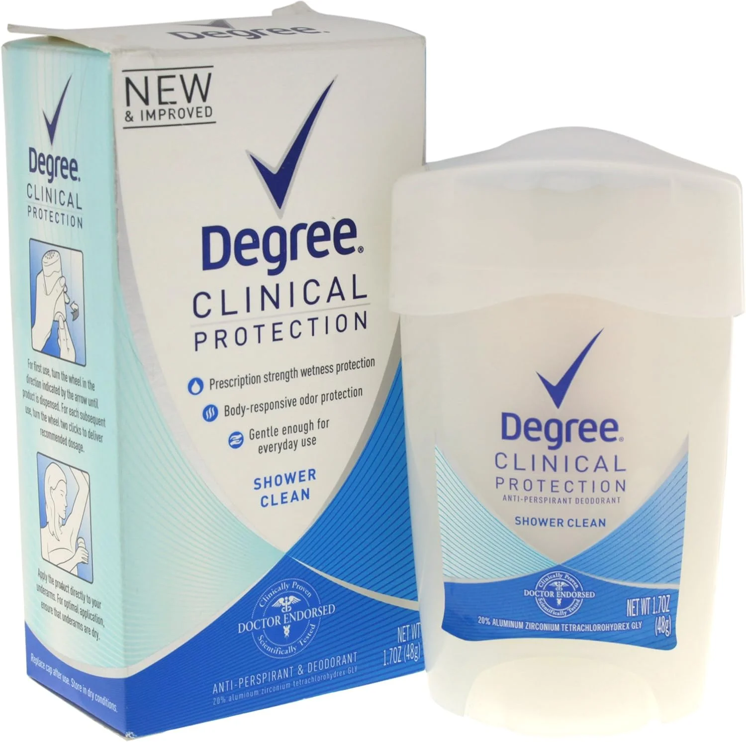 دئودورانت ضد تعریق زنانه کلینیکال پروتکشن دیگری با رایحه شاور کلین 48 گرم