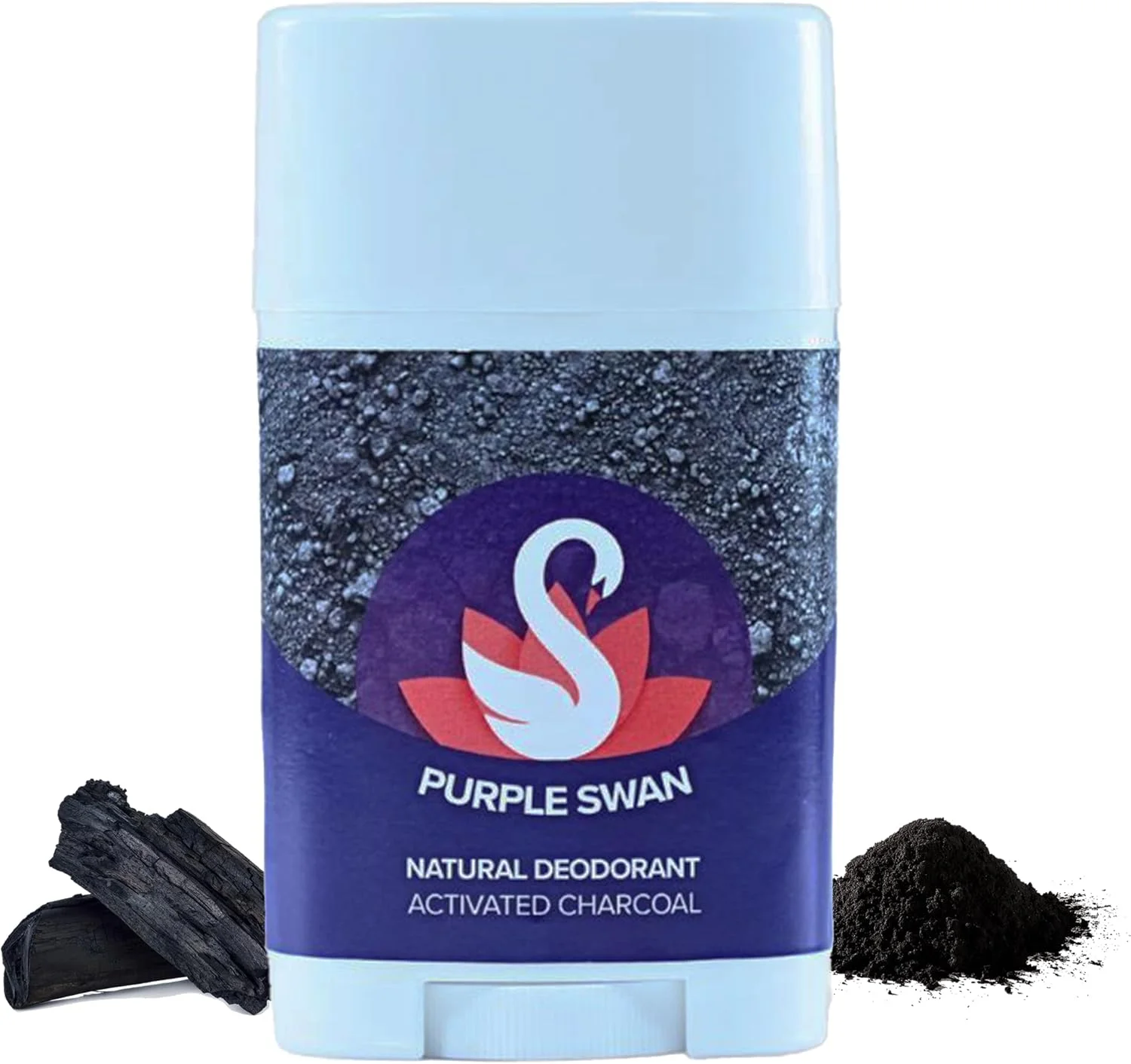 بالم استیک دئودورانت زغالی PURPLE SWAN برای آقایان و بانوان، دئودورانت بدون آلومینیوم با روغن اسانسی یلانگ یلانگ، کنترل 24 ساعته بو و تعریق، رایحه طبیعی ماندگار - 75 گرم