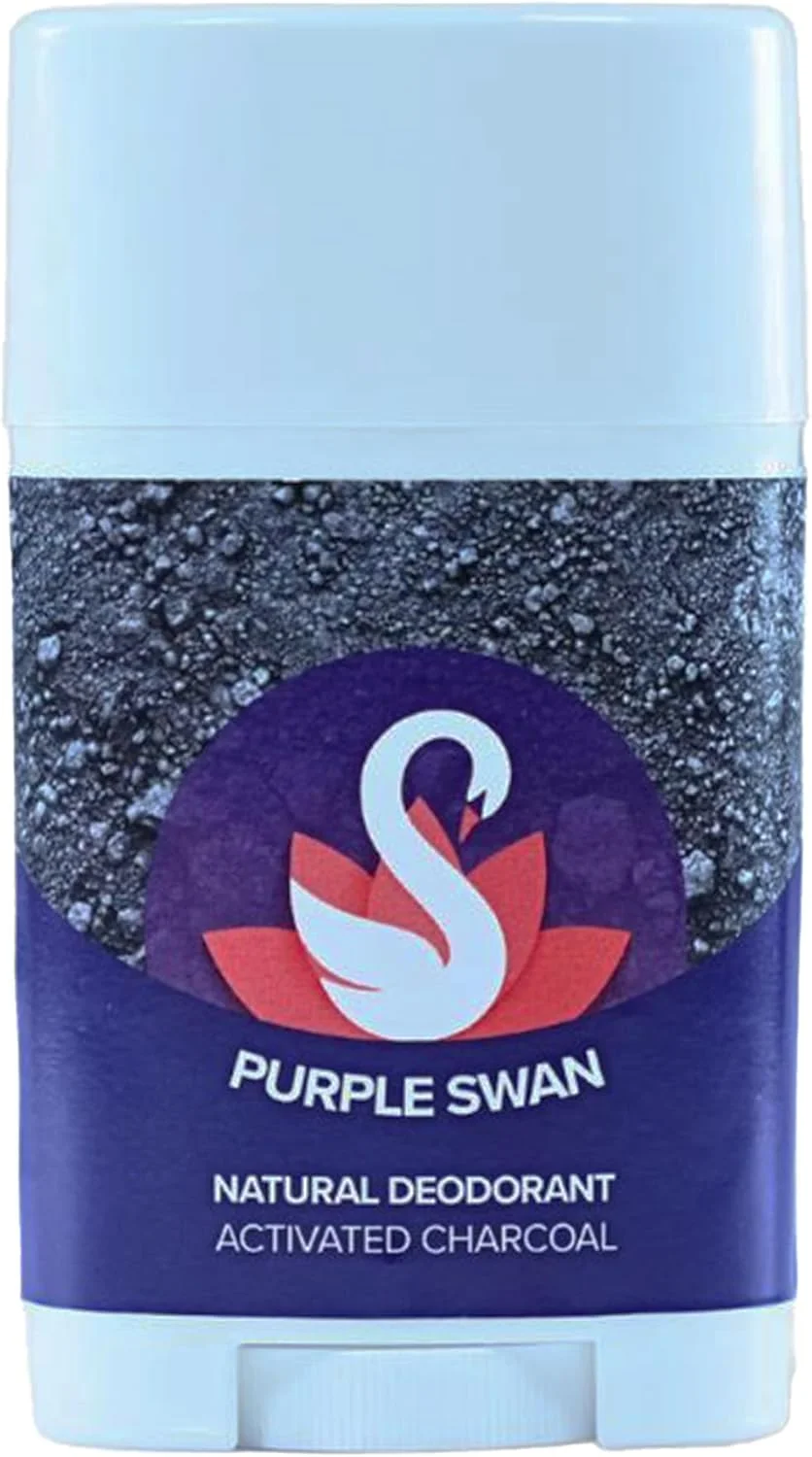 بالم استیک دئودورانت زغالی PURPLE SWAN برای آقایان و بانوان، دئودورانت بدون آلومینیوم با روغن اسانسی یلانگ یلانگ، کنترل 24 ساعته بو و تعریق، رایحه طبیعی ماندگار - 75 گرم بالم استیک دئودورانت زغالی PURPLE SWAN برای آقایان و بانوان، دئودورانت بدون آلومینیوم با روغن اسانسی یلانگ یلانگ، کنترل 24 ساعته بو و تعریق، رایحه طبیعی ماندگار - 75 گرم