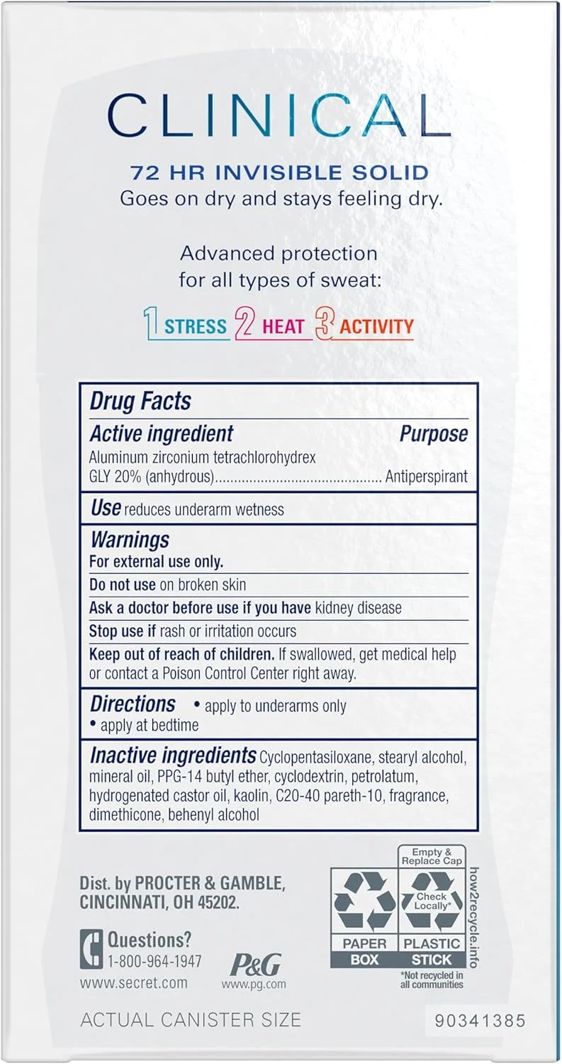 ضد تعریق و دئودورانت زنانه سکرت با قدرت بالینی، جامد نامرئی، نارگیل تمیز 45 گرم (بسته 3 عددی)