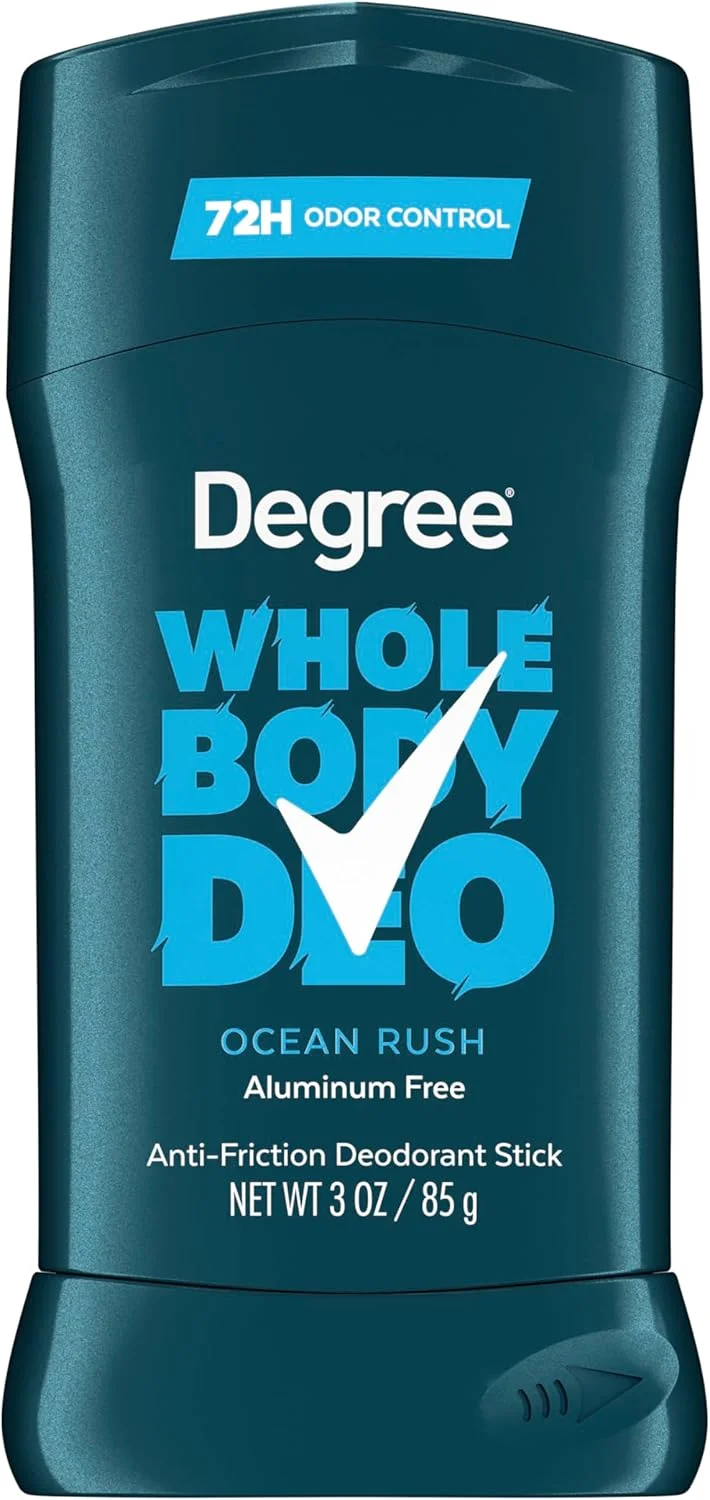 استیک دئودورانت بدن مردانه Degree، رایحه Ocean Rush، شفاف و بدون ایجاد لکه، جذب کننده عرق، محافظت 72 ساعته در برابر بو، بدون آلومینیوم، 85 گرم