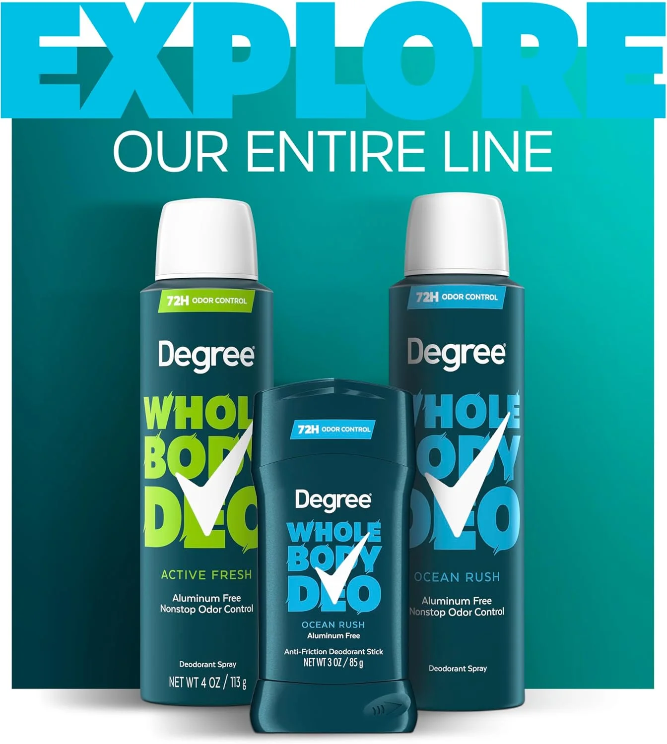 استیک دئودورانت بدن مردانه Degree، رایحه Ocean Rush، شفاف و بدون ایجاد لکه، جذب کننده عرق، محافظت 72 ساعته در برابر بو، بدون آلومینیوم، 85 گرم استیک دئودورانت بدن مردانه Degree، رایحه Ocean Rush، شفاف و بدون ایجاد لکه، جذب کننده عرق، محافظت 72 ساعته در برابر بو، بدون آلومینیوم، 85 گرم