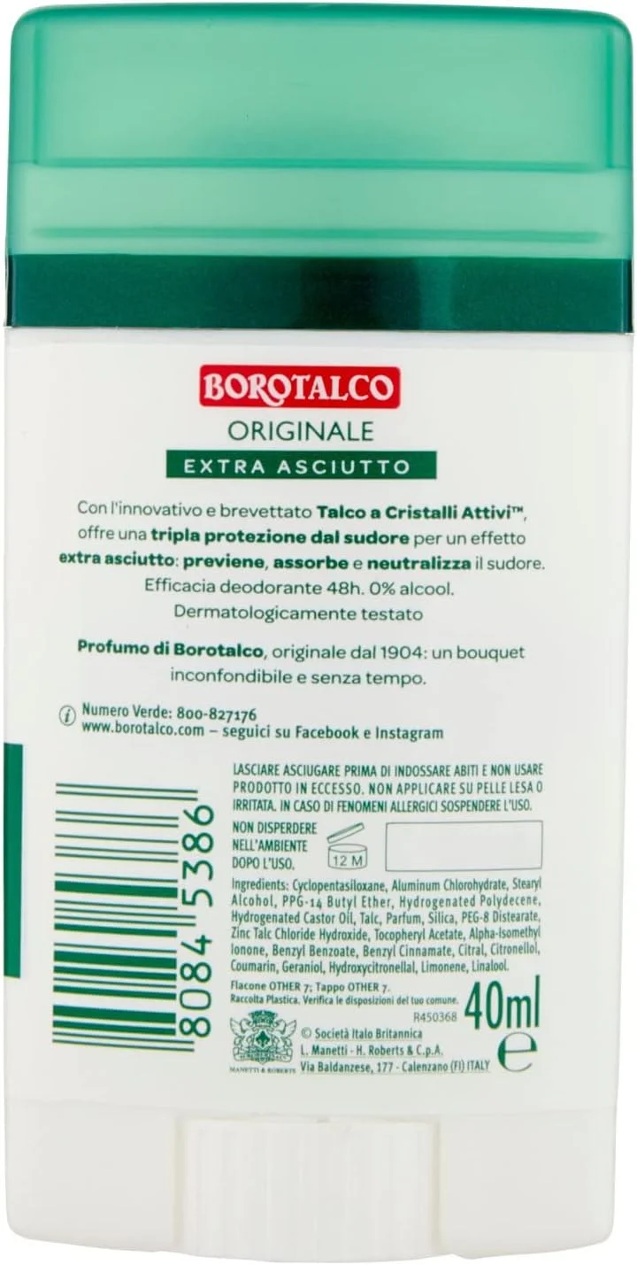 استیک دئودورانت اورجینال بوروتالکو، فرمول فاقد الکل و نمک آلومینیوم با تالک و کریستال های فعال، محافظت سه گانه در برابر خشکی، رایحه بوروتالکو - فرمت 40 میلی لیتر استیک دئودورانت اورجینال بوروتالکو، فرمول فاقد الکل و نمک آلومینیوم با تالک و کریستال های فعال، محافظت سه گانه در برابر خشکی، رایحه بوروتالکو - فرمت 40 میلی لیتر