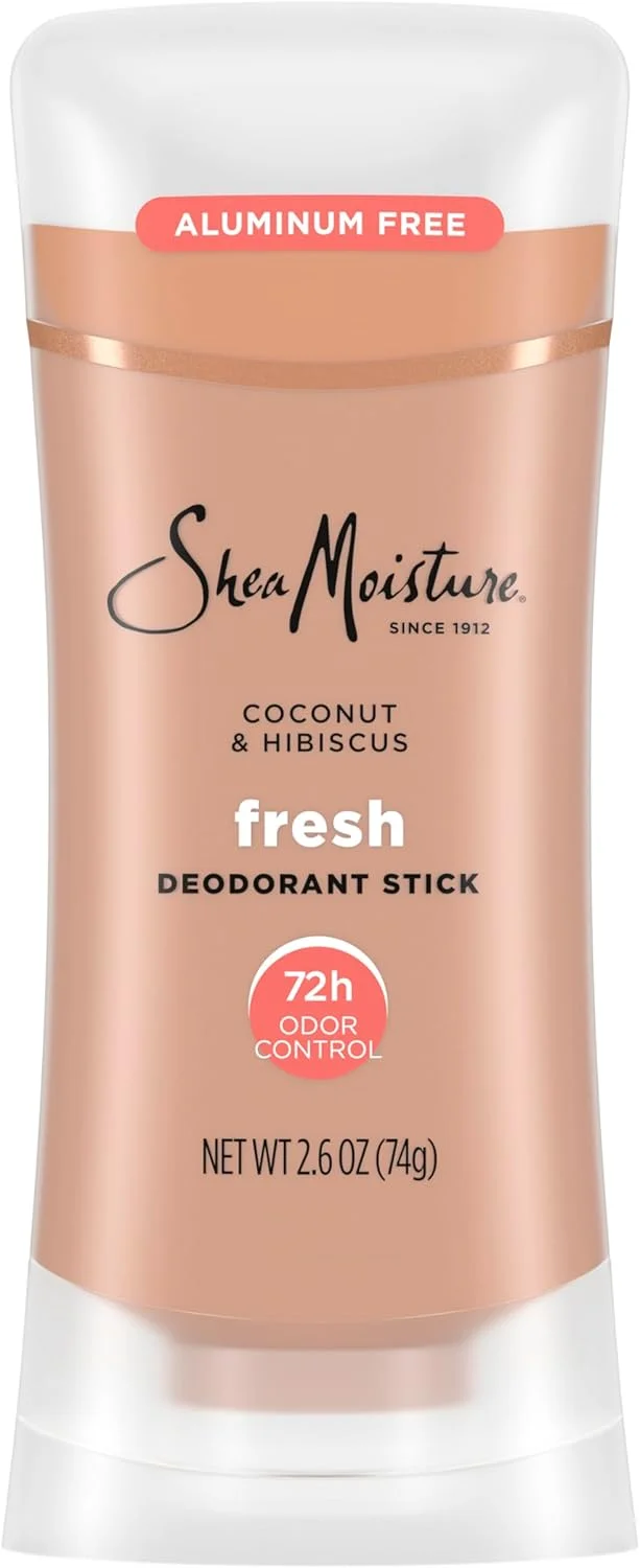 استیک دئودورانت شی مویسچر، کنترل بوی 72 ساعته، نارگیل و هیبیسکوس فرش، بدون آلومینیوم، 74 گرم