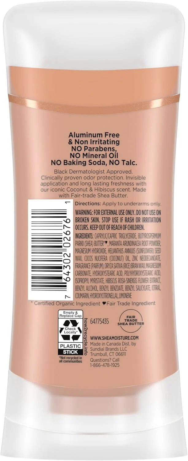 استیک دئودورانت شی مویسچر، کنترل بوی 72 ساعته، نارگیل و هیبیسکوس فرش، بدون آلومینیوم، 74 گرم استیک دئودورانت شی مویسچر، کنترل بوی 72 ساعته، نارگیل و هیبیسکوس فرش، بدون آلومینیوم، 74 گرم