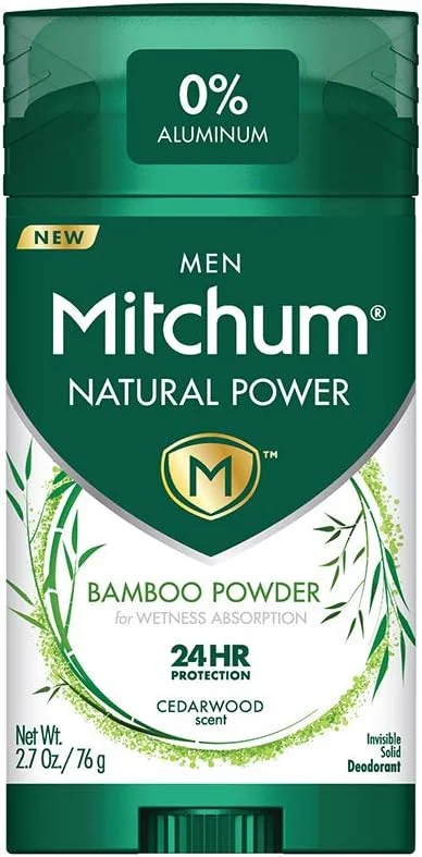 Mitchum MEN Natural Power Bamboo Powder for wetness absorption Cedarwood scent- 2.7 oz