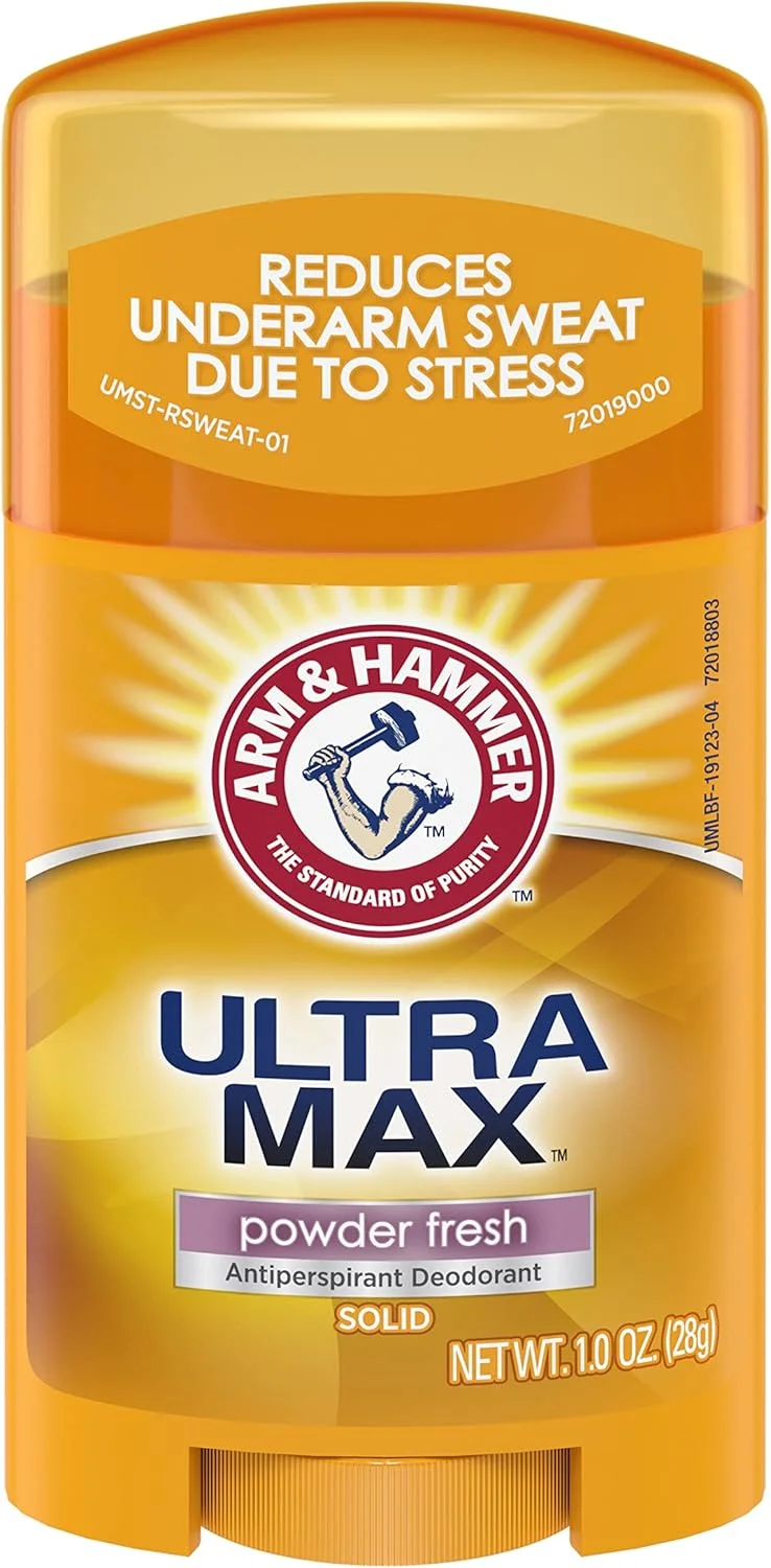 دئودورانت جامد آرم اند همر Ultramax با رایحه پودر تازه، 28 گرم دئودورانت جامد آرم اند همر Ultramax با رایحه پودر تازه، 28 گرم
