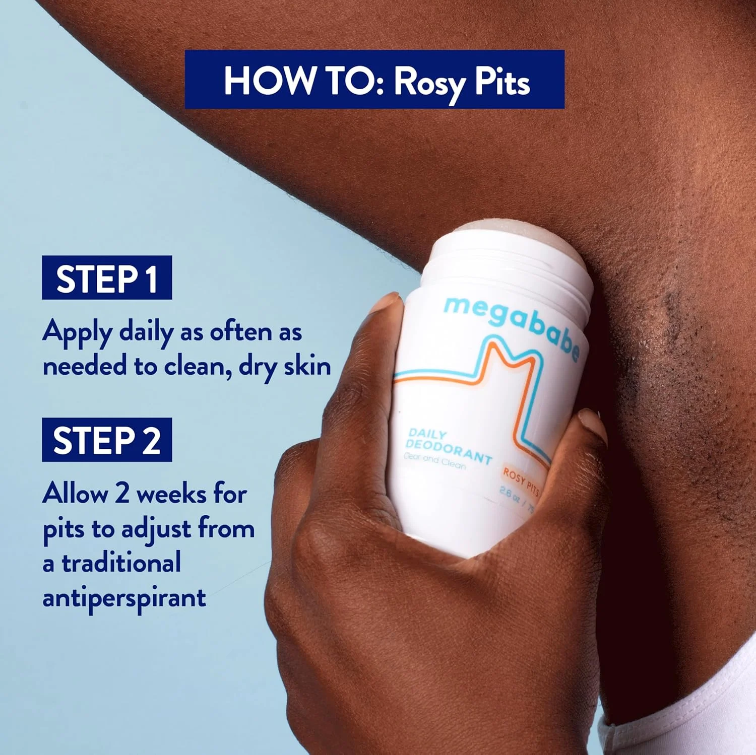 دئودورانت روزانه مگاباب - Rosy Pits | بدون آلومینیوم، شفاف و تمیز | 74 گرم - بسته 2 عددی