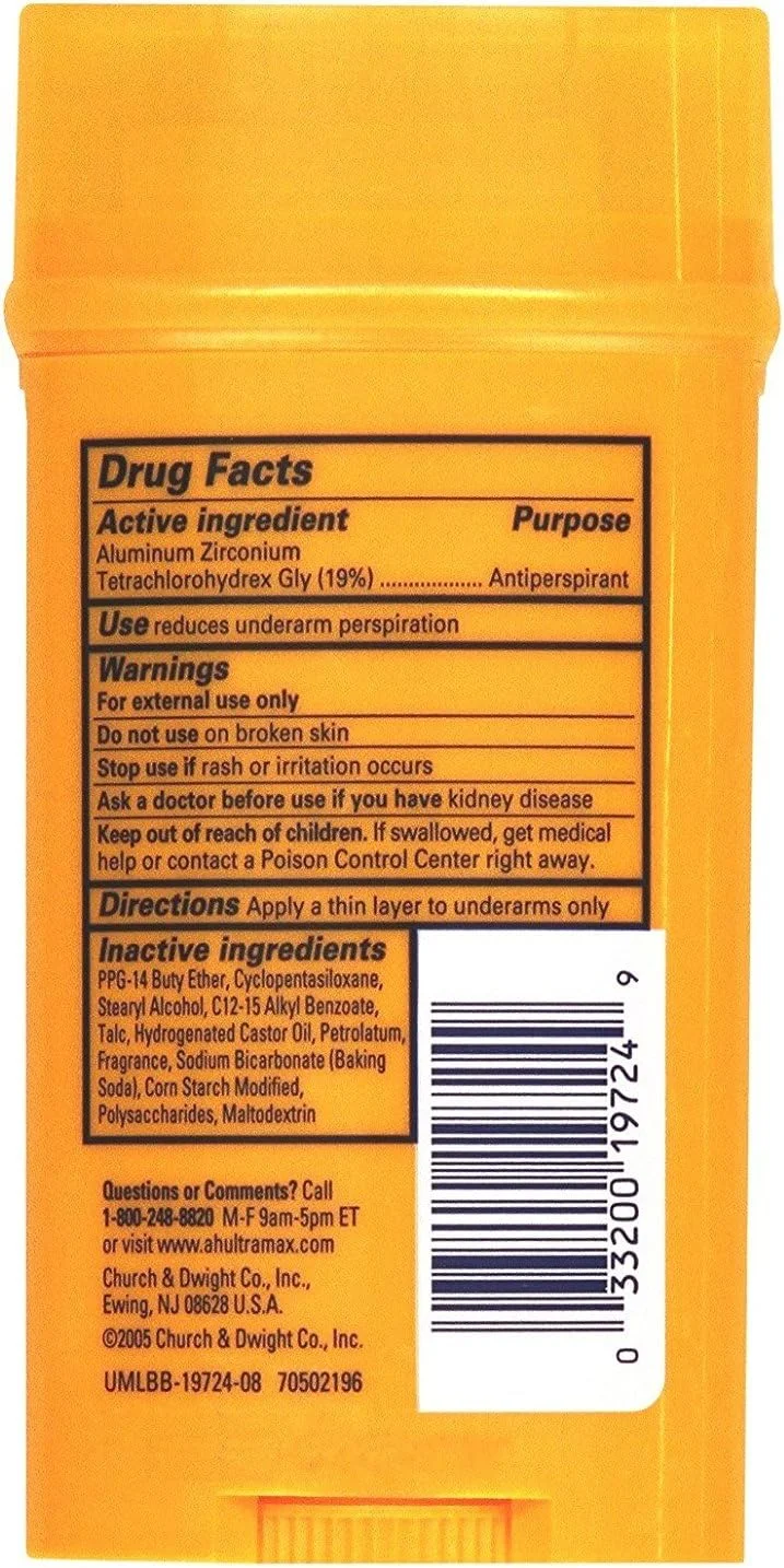 دئودورانت ضد تعریق مردانه آرم اند همر UltraMax، مدل Fresh، استیک جامد پهن، 73 گرم