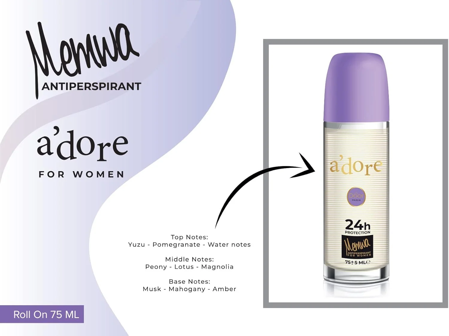 گلف ارکید - رول ضد تعریق، تولید کننده رایحه 48 ساعته، دئودورانت 75 میلی لیتر (ADORE)