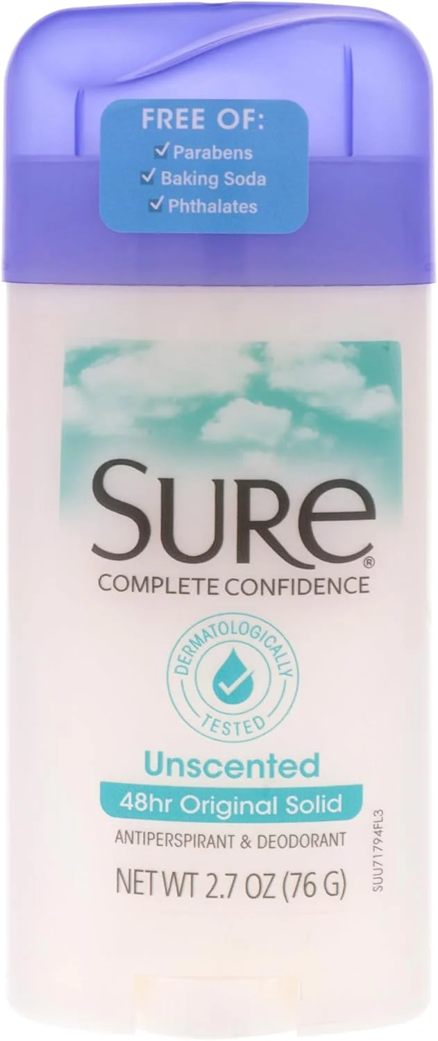 Sure Original Solid Unscented, Anti-Perspirant Deodorant 2.70 oz