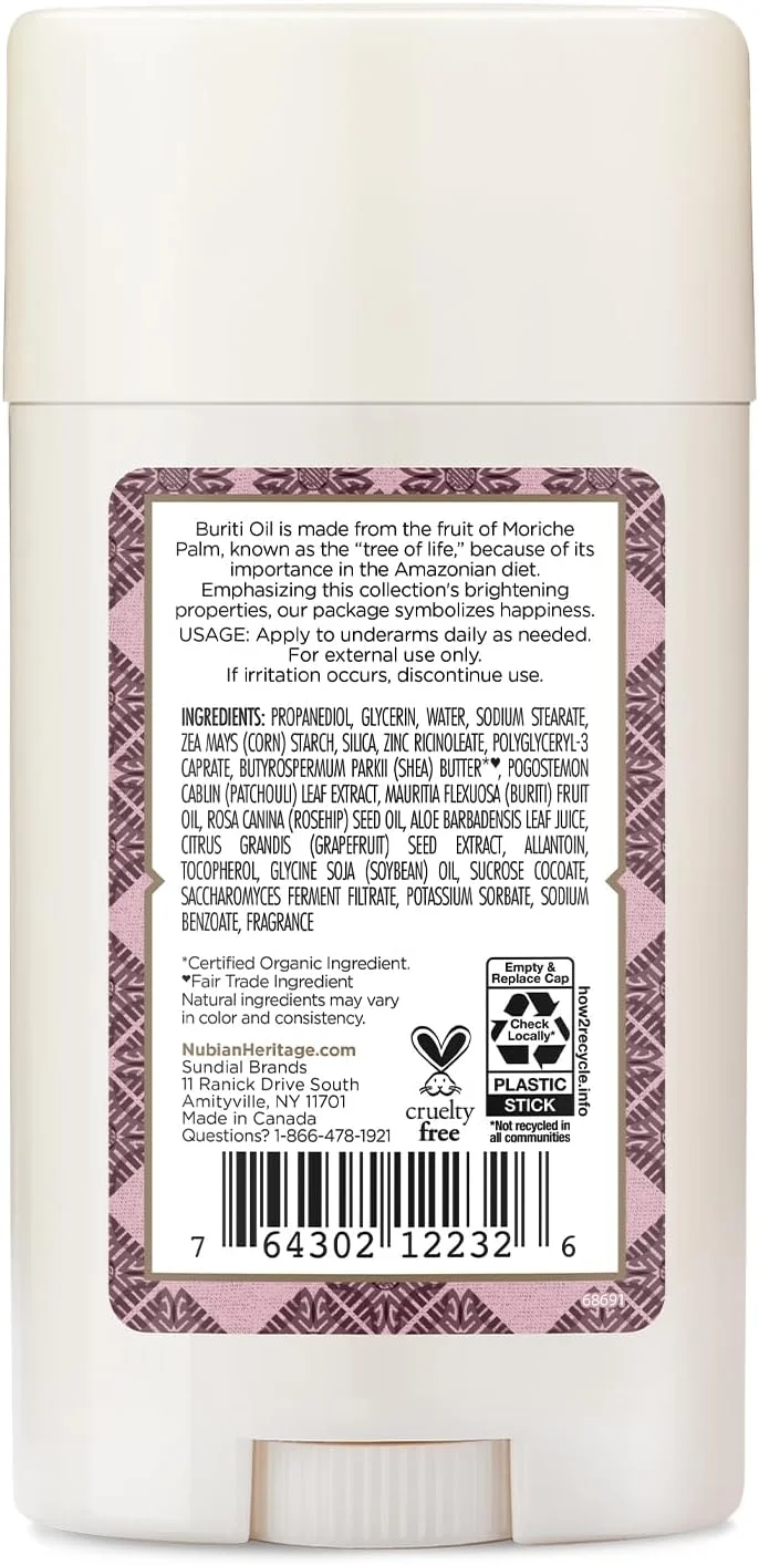 استیک دئودورانت 24 ساعته پچولی و بوريتي نوبيان هريتج مناسب برای آقایان و بانوان، 64 گرم استیک دئودورانت 24 ساعته پچولی و بوريتي نوبيان هريتج مناسب برای آقایان و بانوان، 64 گرم