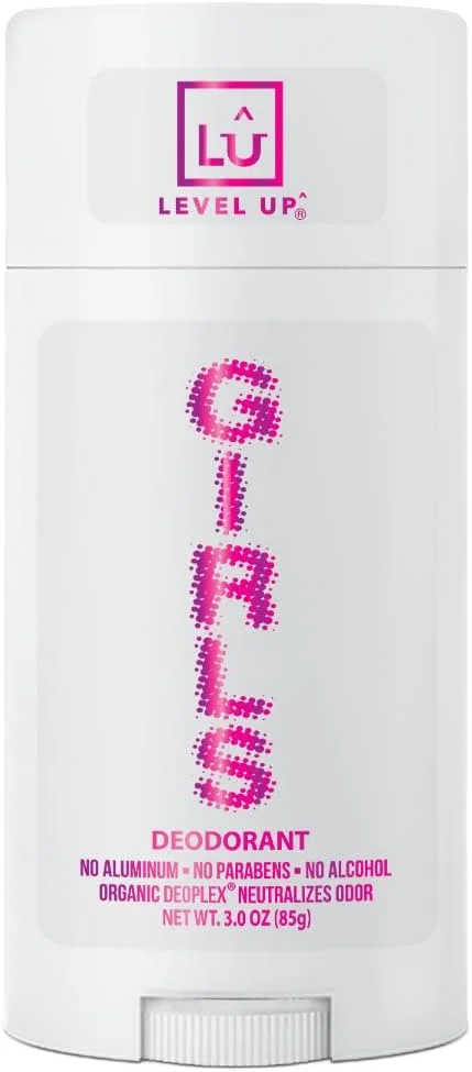 دئودورانت دخترانه Level Up: فاقد آلومینیوم، فاقد الکل، فاقد پارابن، محافظت 24 ساعته در برابر بو، با رایحه تمیز و تازه، مناسب برای کودکان و نوجوانان، ساخت آمریکا